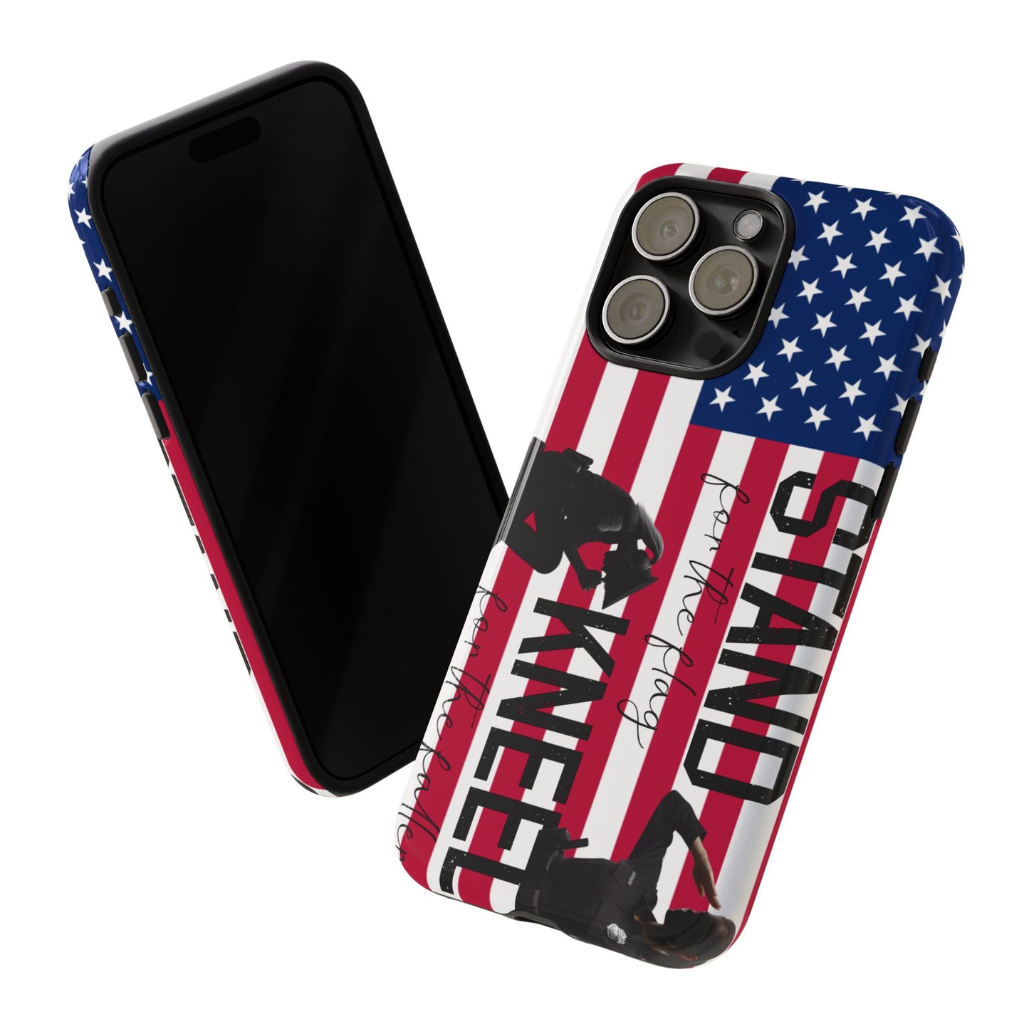 Female Police Officer iPhone Tough Case - Stand for the Flage, Kneel for the fallen