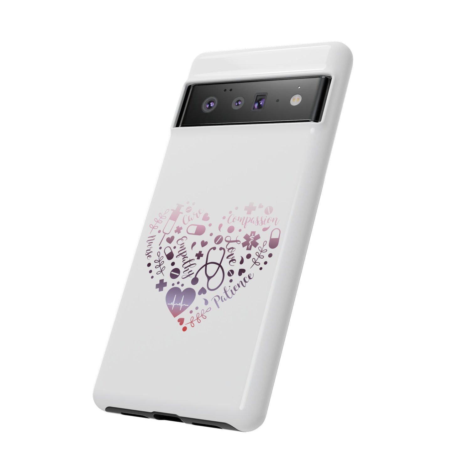 Google Pixel Tough Case - Monogram Heart 1 - White