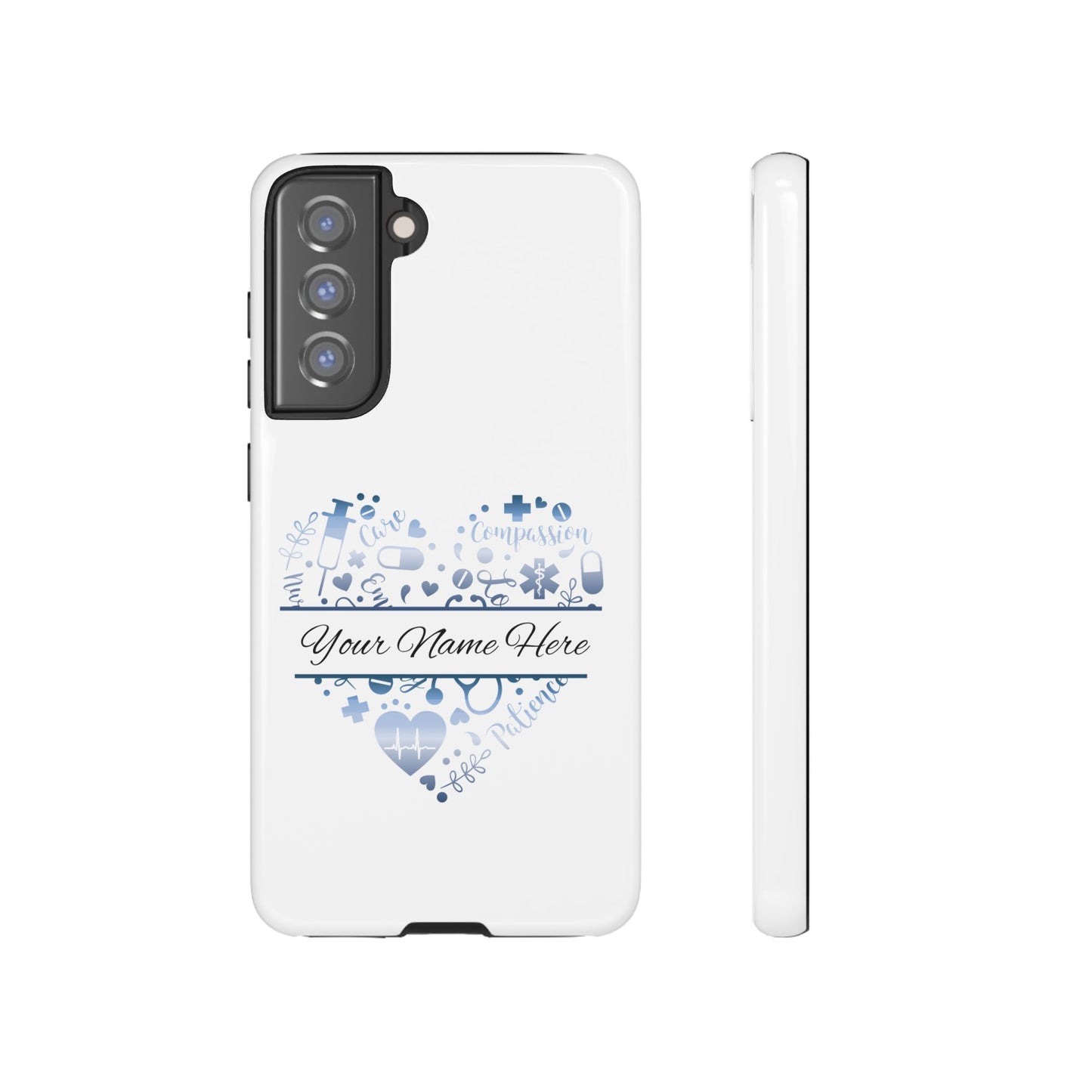 Samsung Tough Case - Nurse Monogram - White