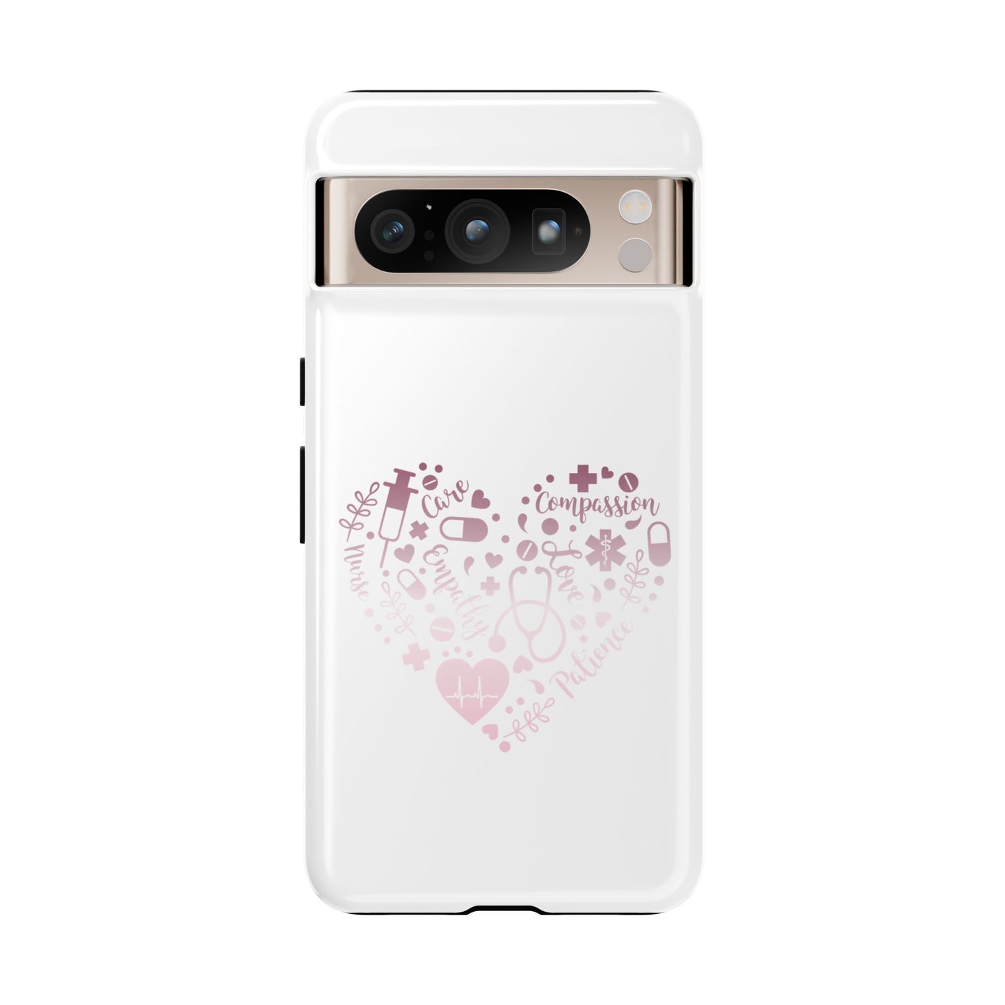 Google Pixel Tough Case - Monogram Heart 1 - White