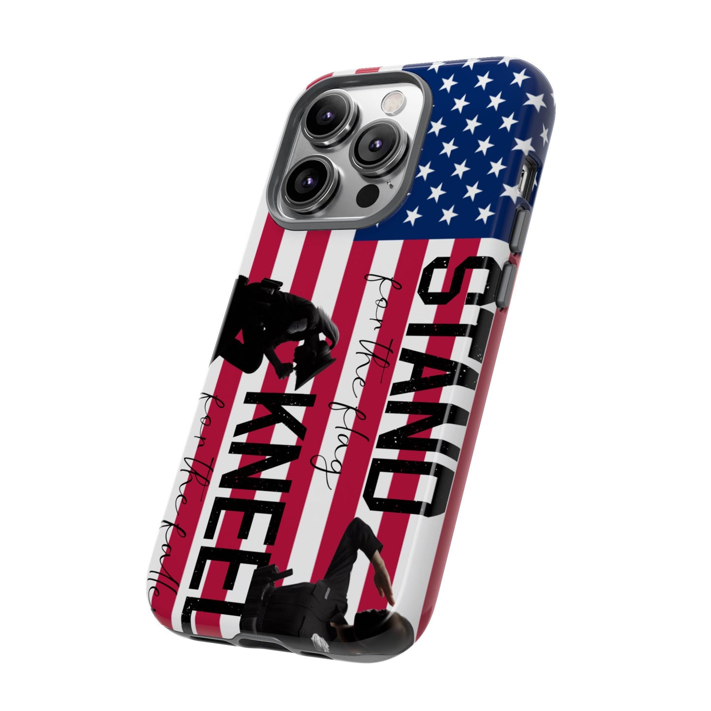 Female Police Officer iPhone Tough Case - Stand for the Flage, Kneel for the fallen