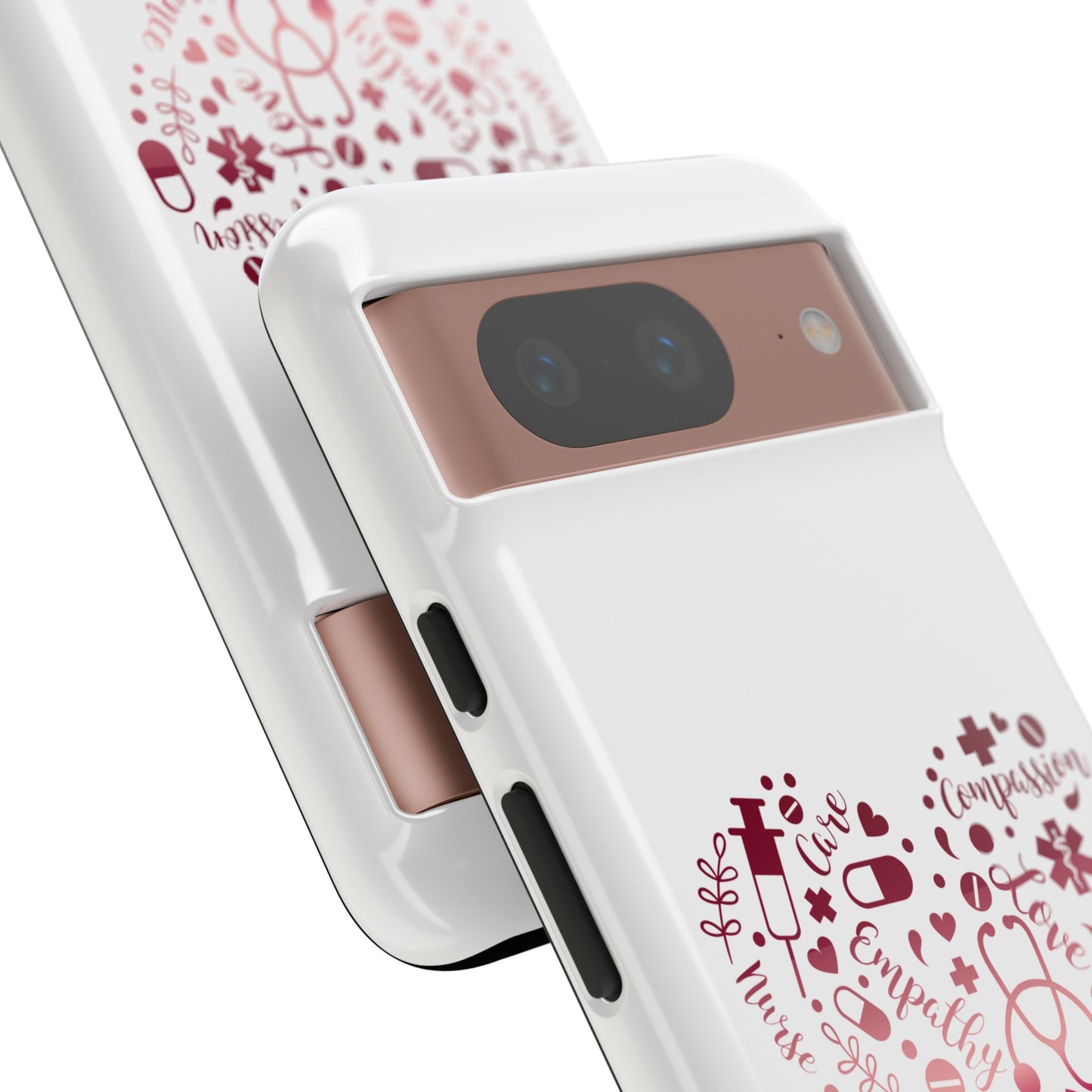 Google Pixel Tough Case - Monogram Heart 1 - White