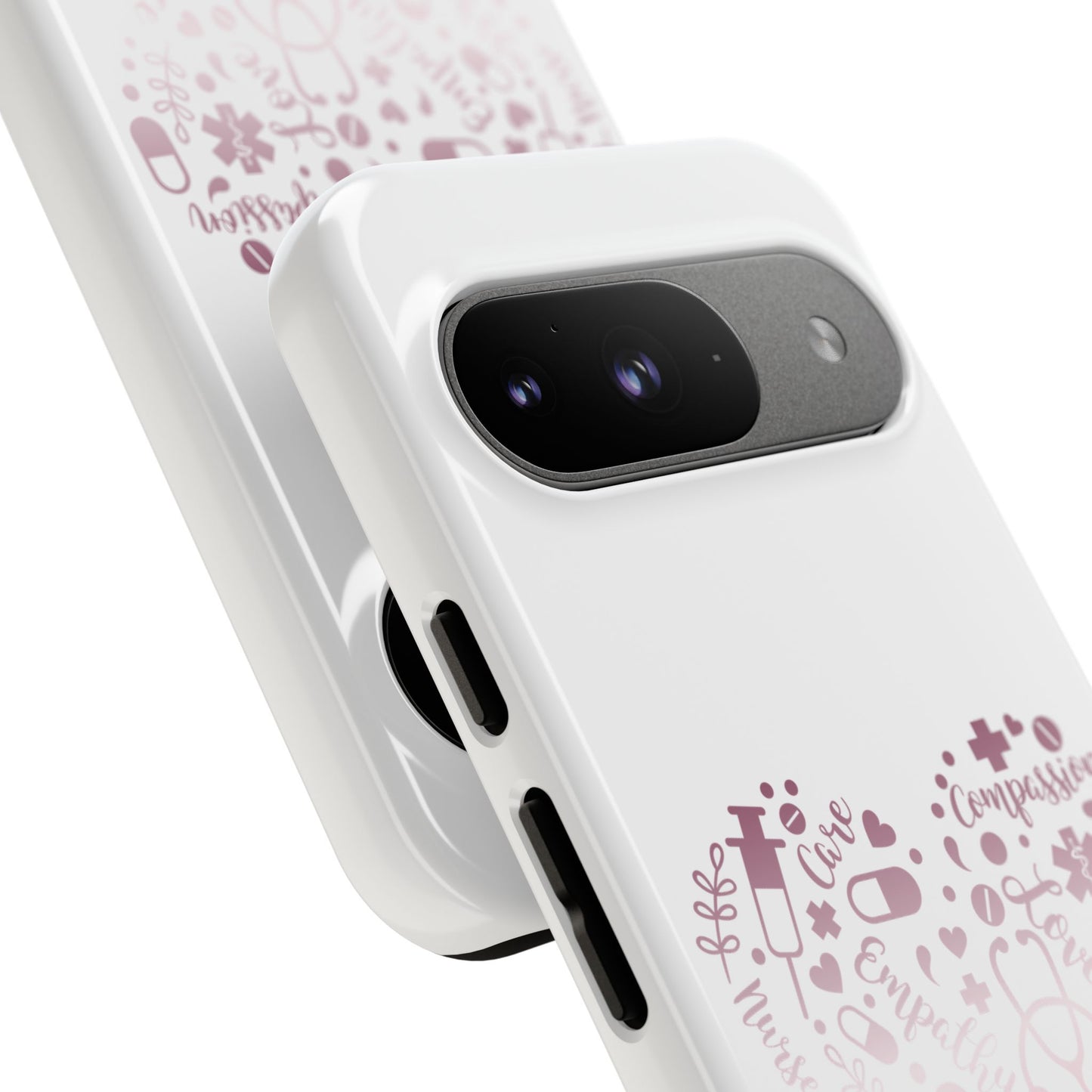 Google Pixel Tough Case - Monogram Heart 1 - White