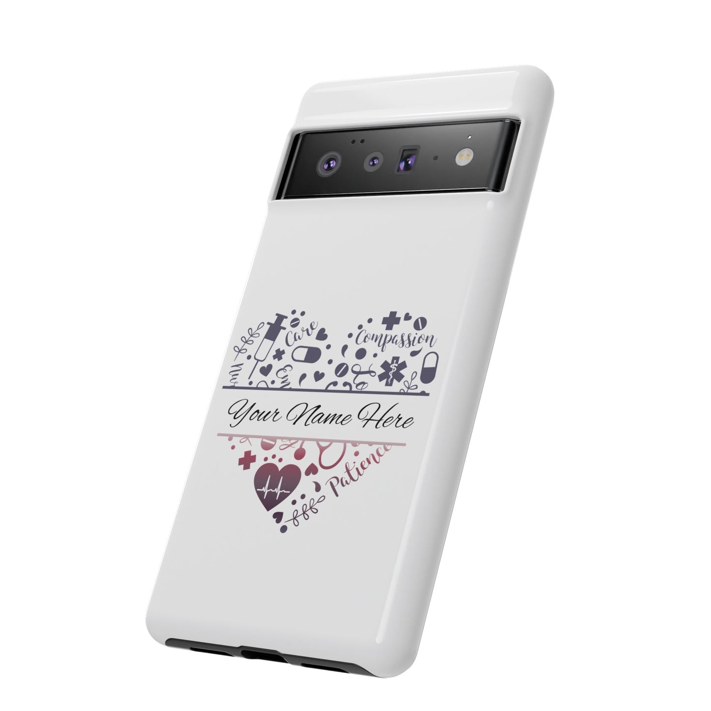Google Pixel Tough Case - Monogram Heart - White