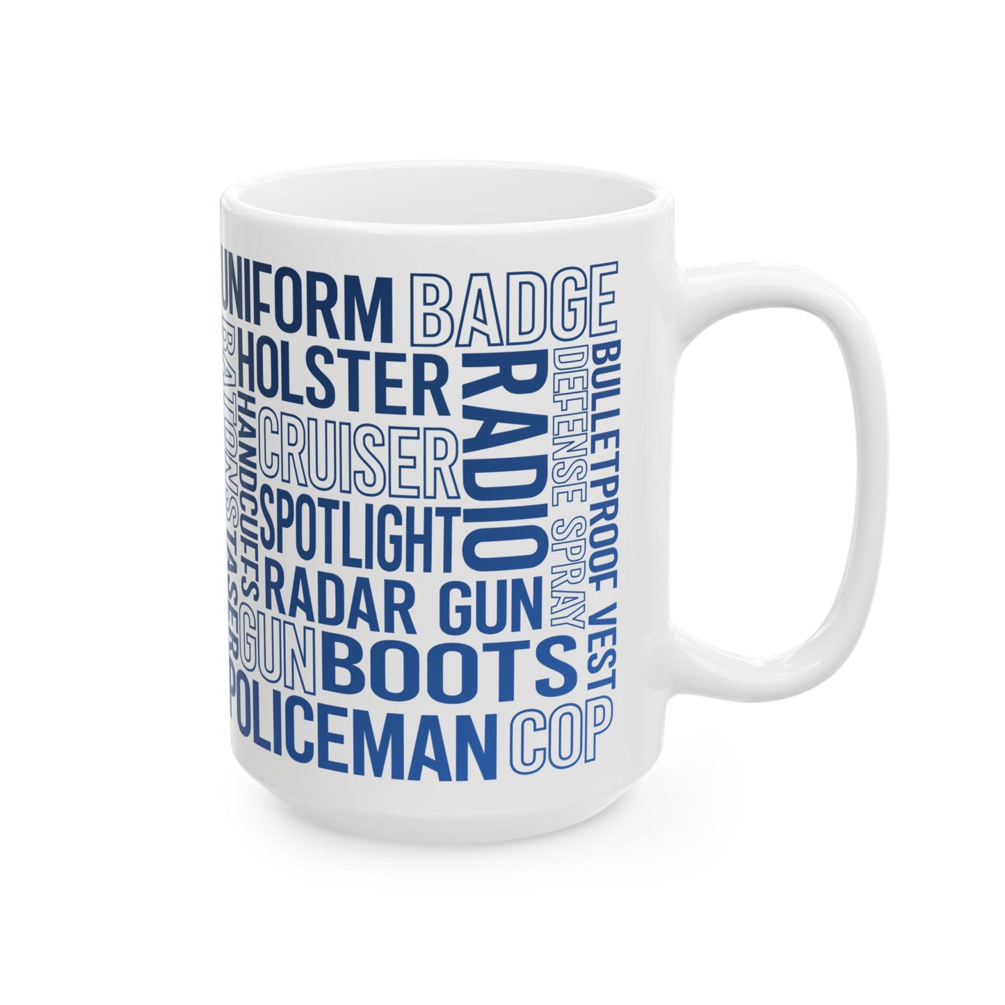 Police Officer Subway Art color Ceramic Mug, (11oz, 15oz)