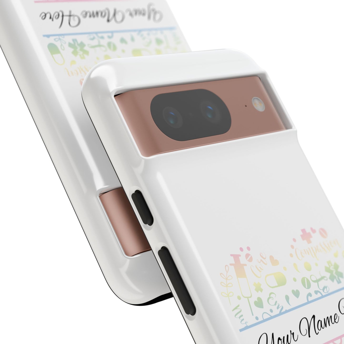 Google Pixel Tough Case - Monogram Heart - White