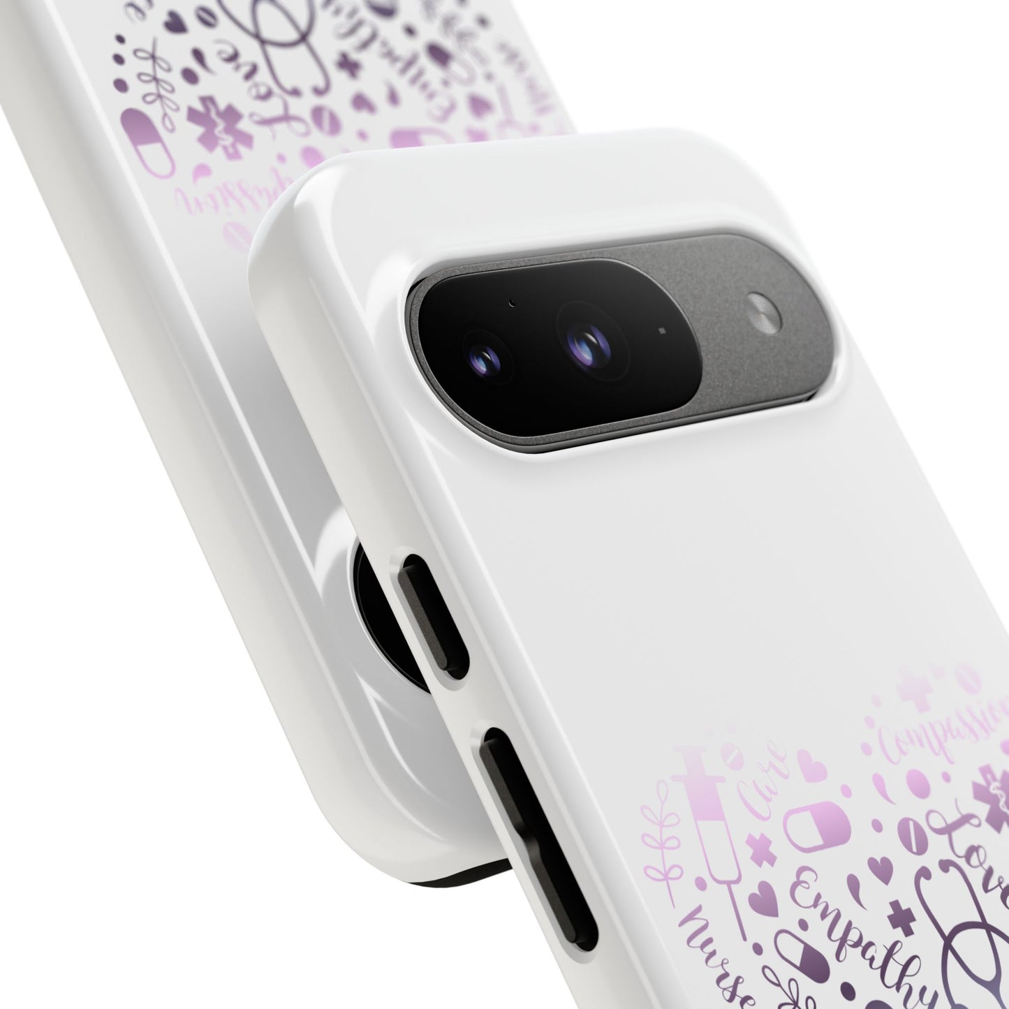 Google Pixel Tough Case - Monogram Heart 1 - White