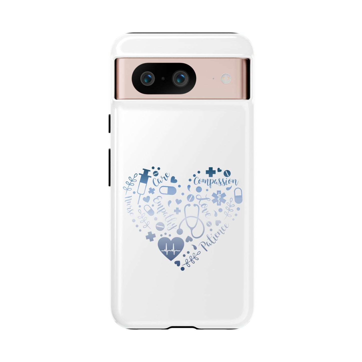 Google Pixel Tough Case - Monogram Heart 1 - White