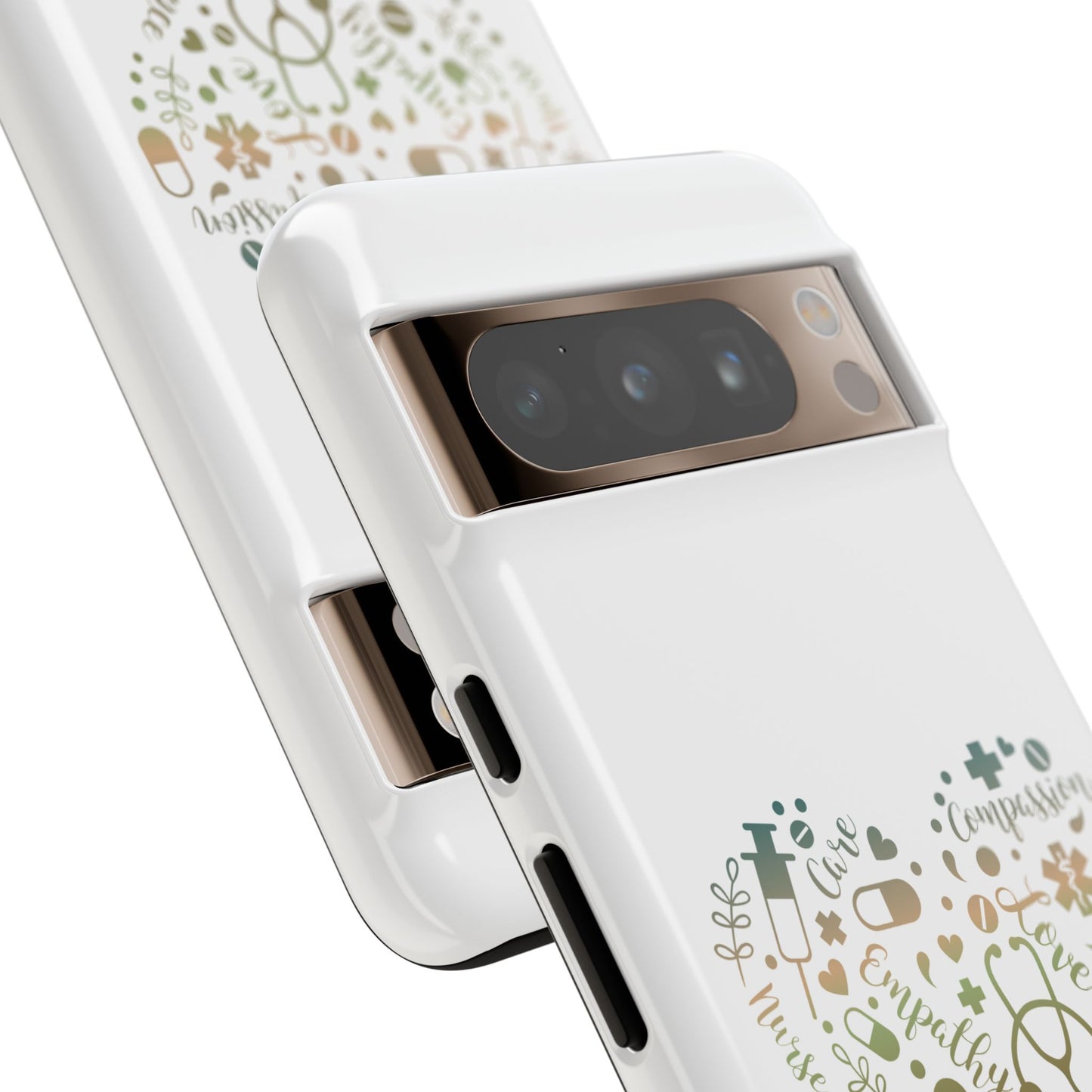 Google Pixel Tough Case - Monogram Heart 1 - White