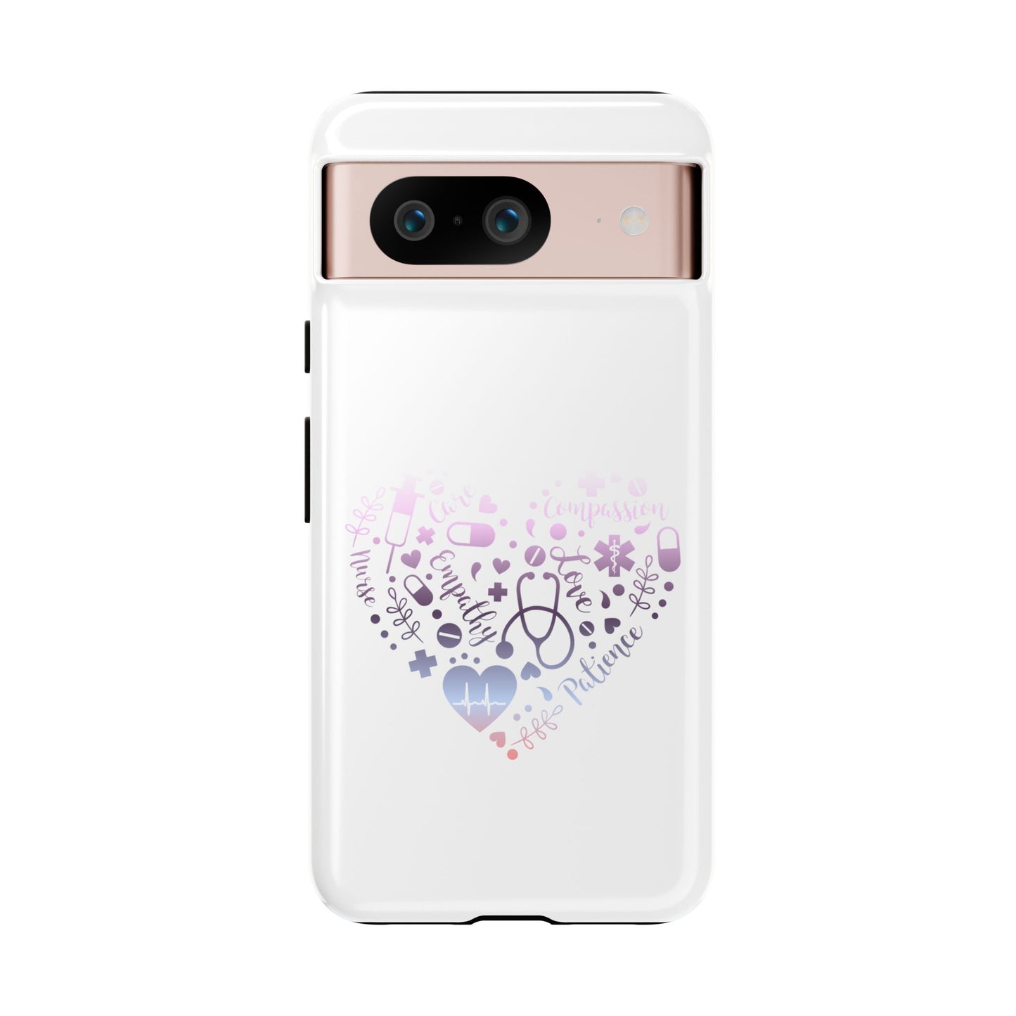 Google Pixel Tough Case - Monogram Heart 1 - White