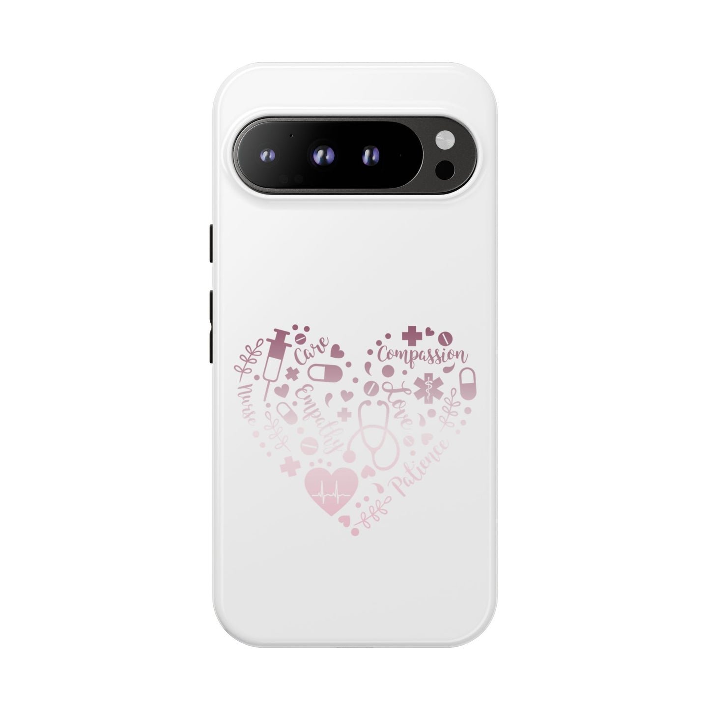Google Pixel Tough Case - Monogram Heart 1 - White