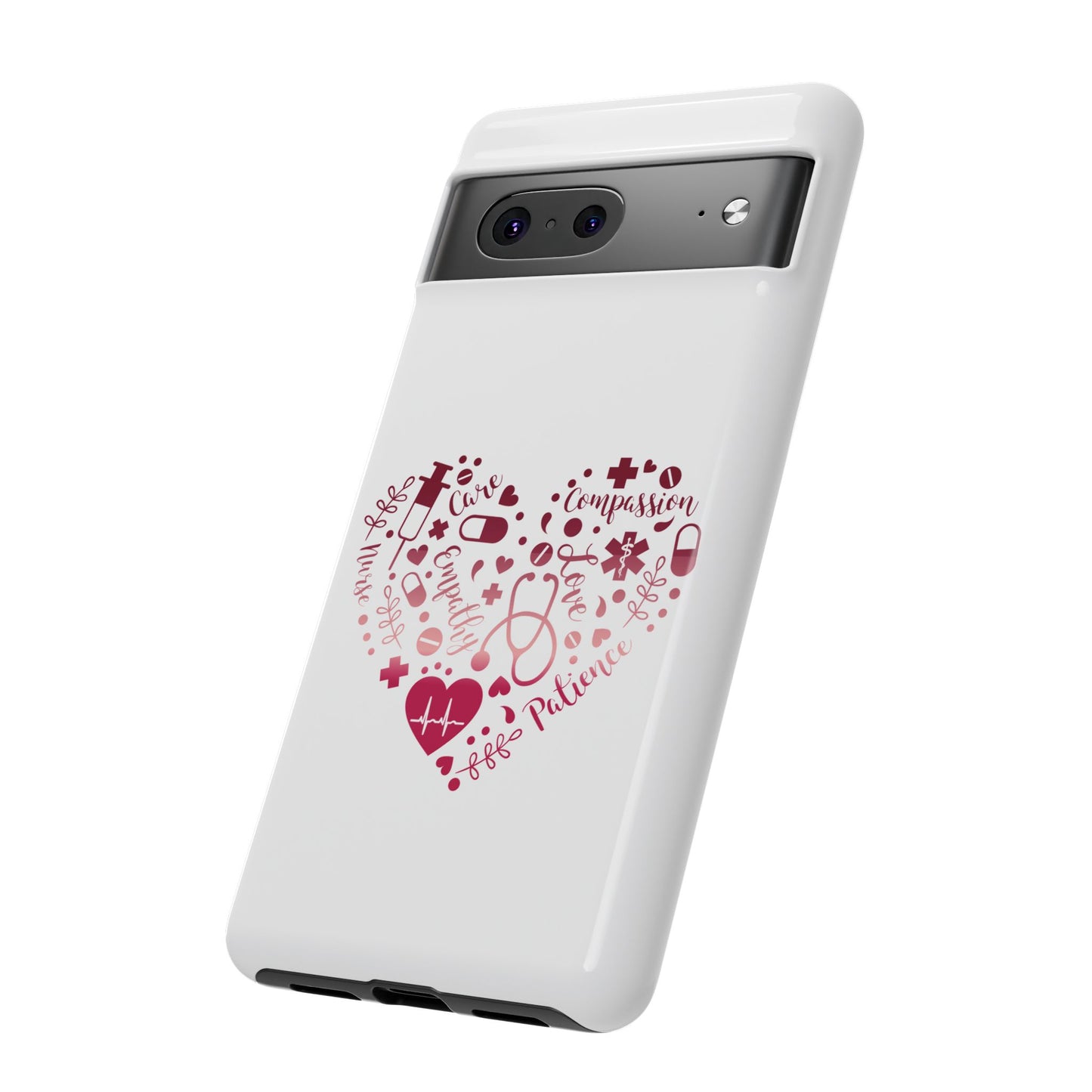 Google Pixel Tough Case - Monogram Heart 1 - White