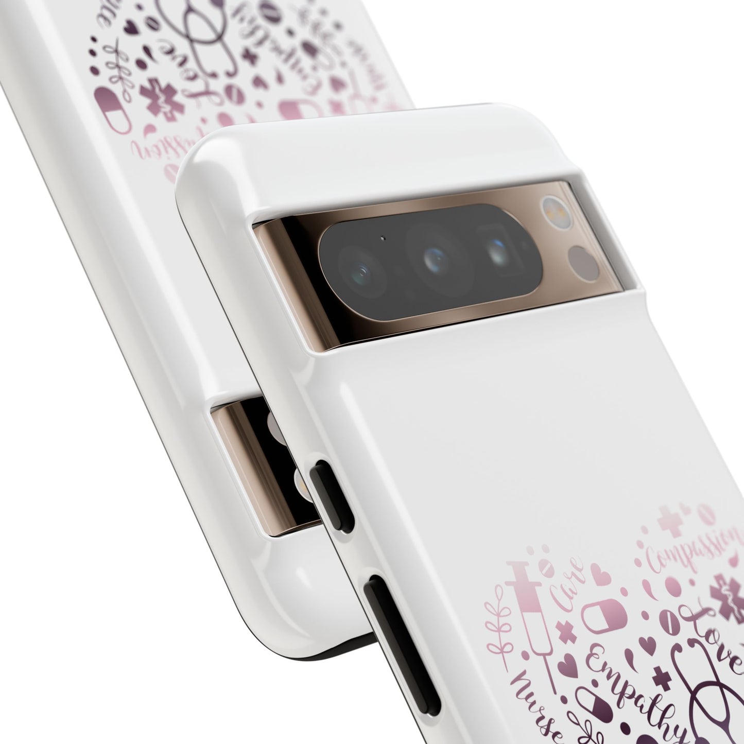 Google Pixel Tough Case - Monogram Heart 1 - White