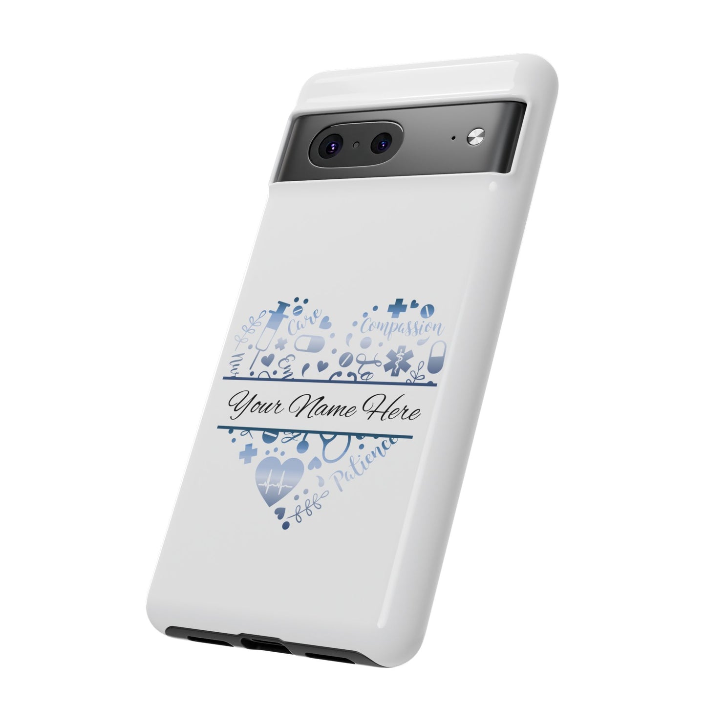 Google Pixel Tough Case - Monogram Heart - White