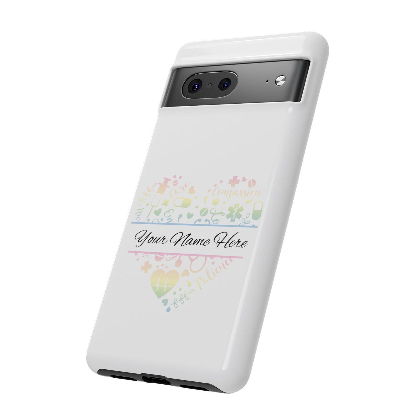 Google Pixel Tough Case - Monogram Heart - White