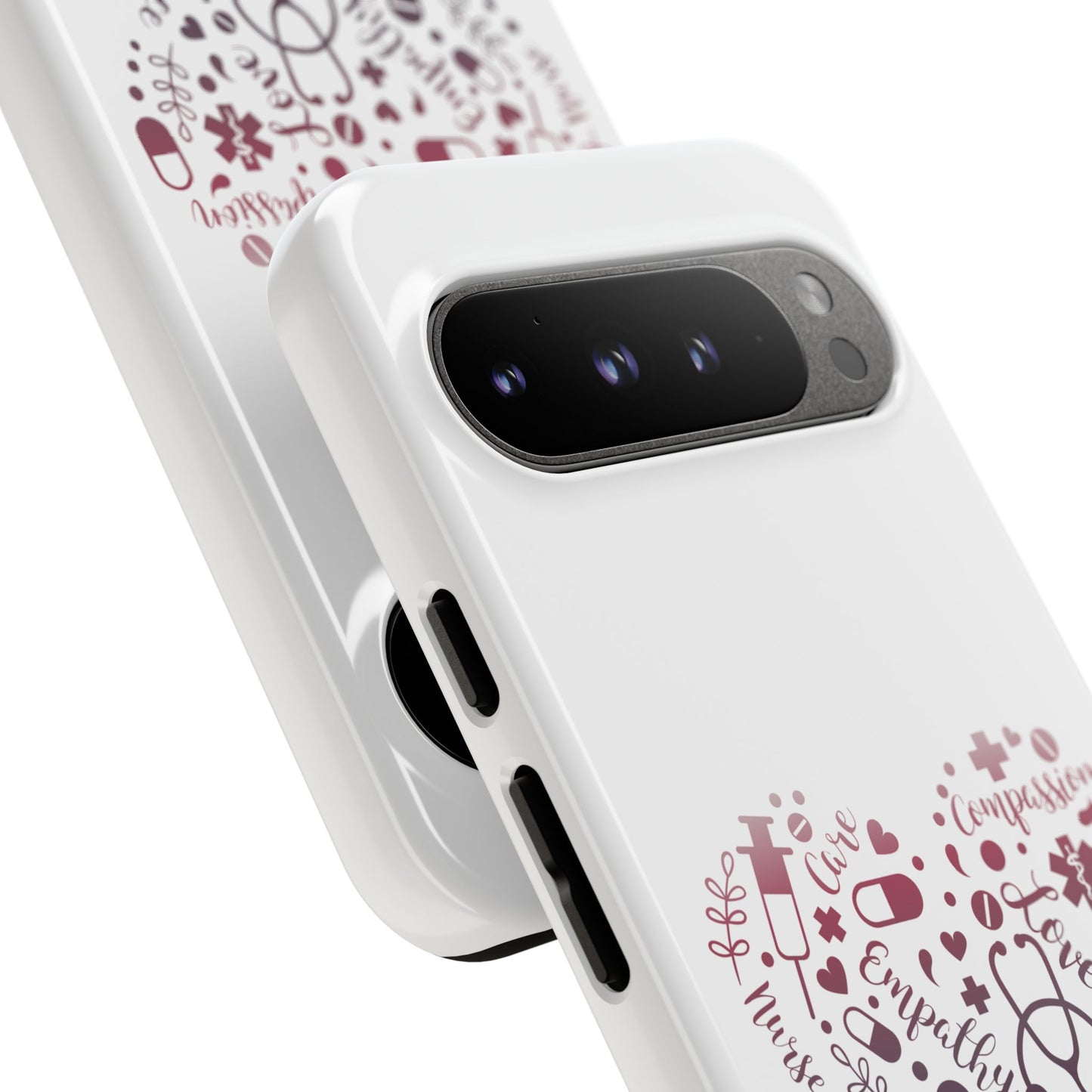 Google Pixel Tough Case - Monogram Heart 1 - White