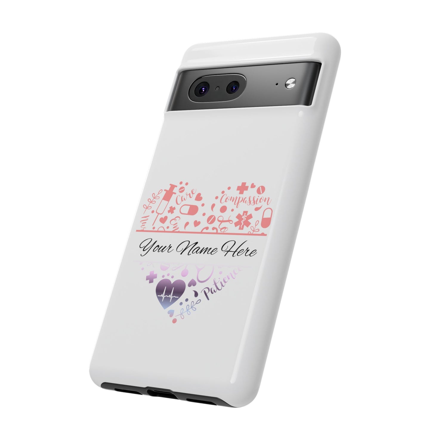 Google Pixel Tough Case - Monogram Heart - White