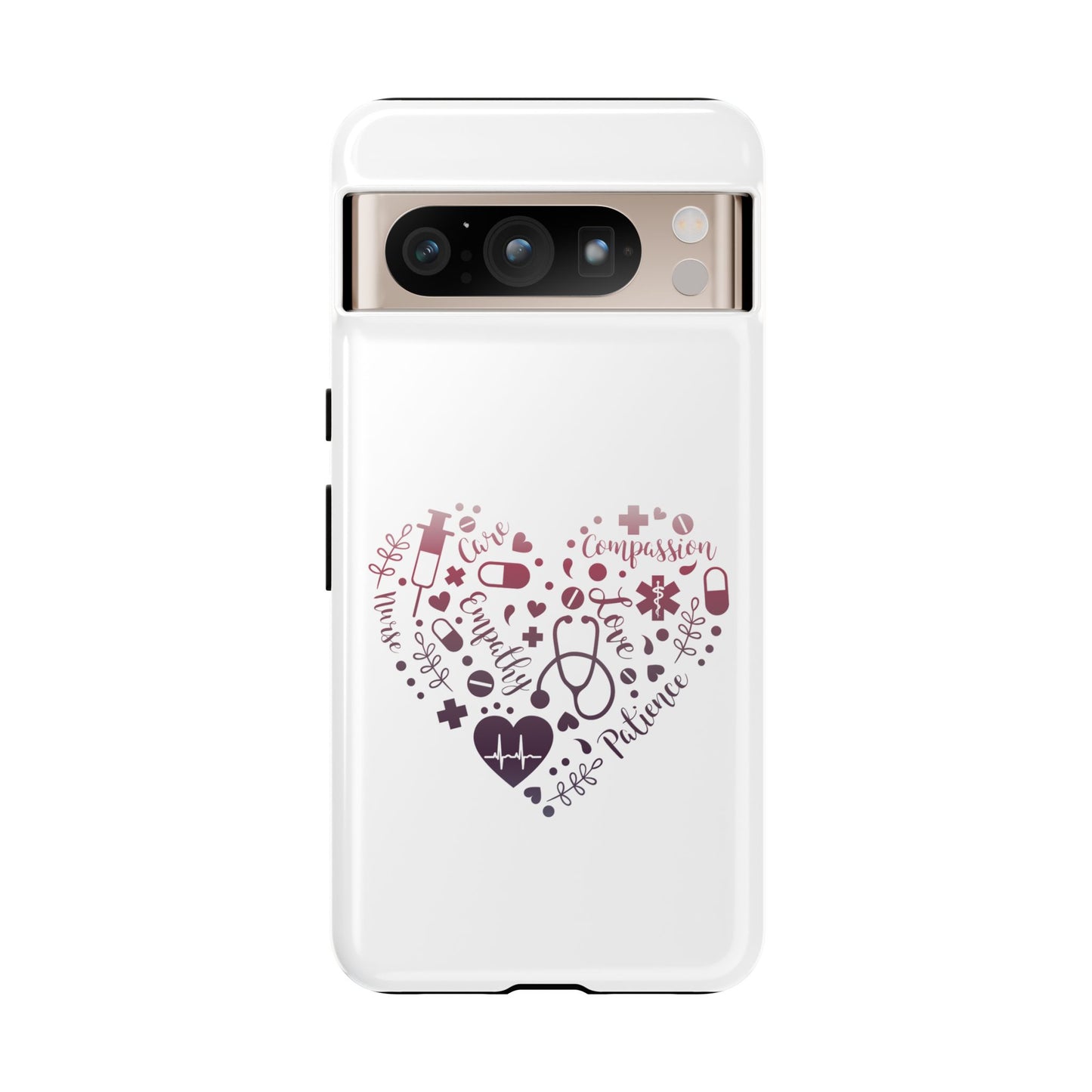 Google Pixel Tough Case - Monogram Heart 1 - White