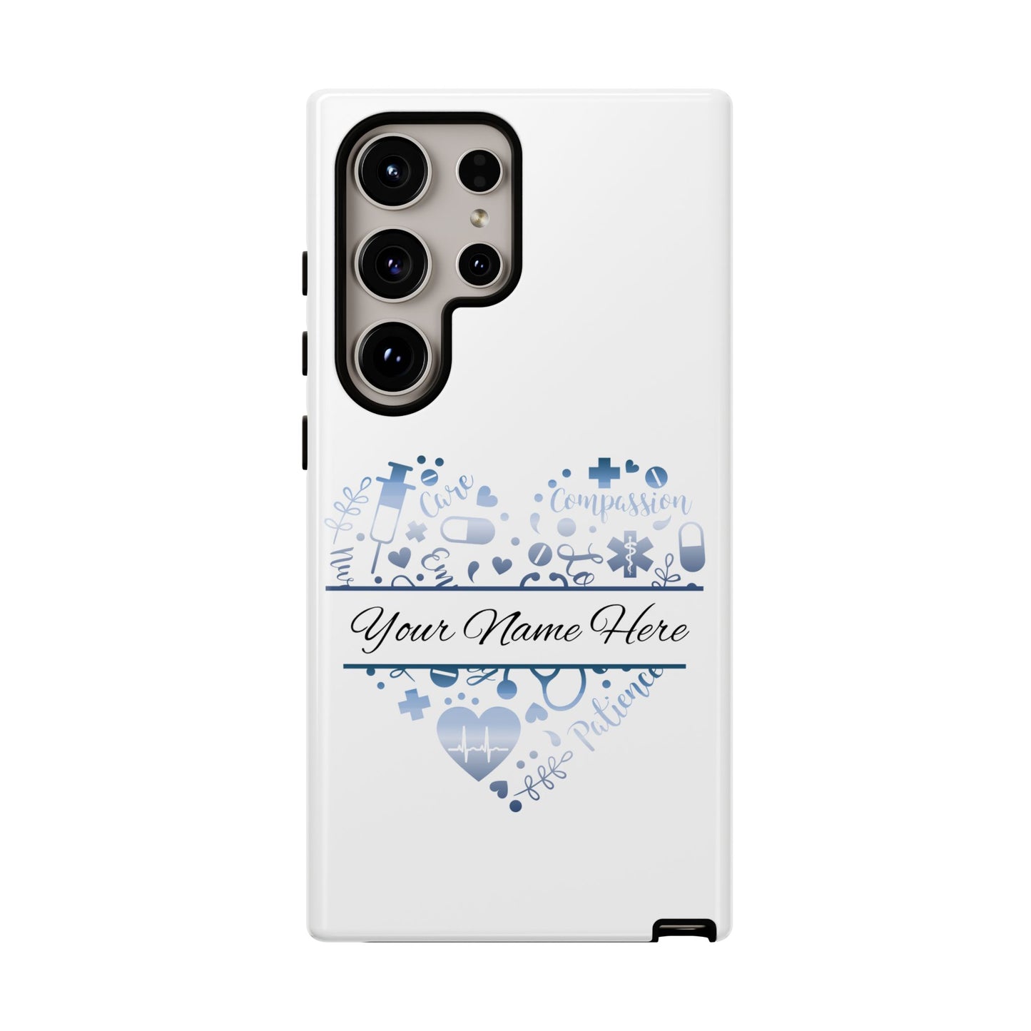 Samsung Tough Case - Nurse Monogram - White