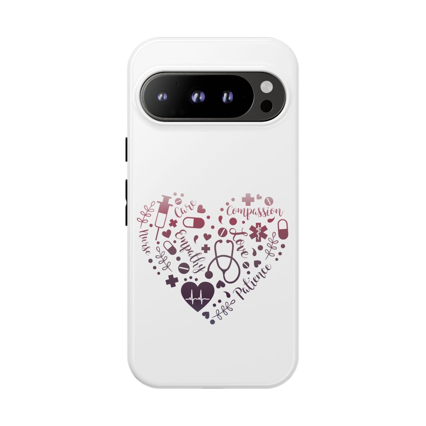 Google Pixel Tough Case - Monogram Heart 1 - White