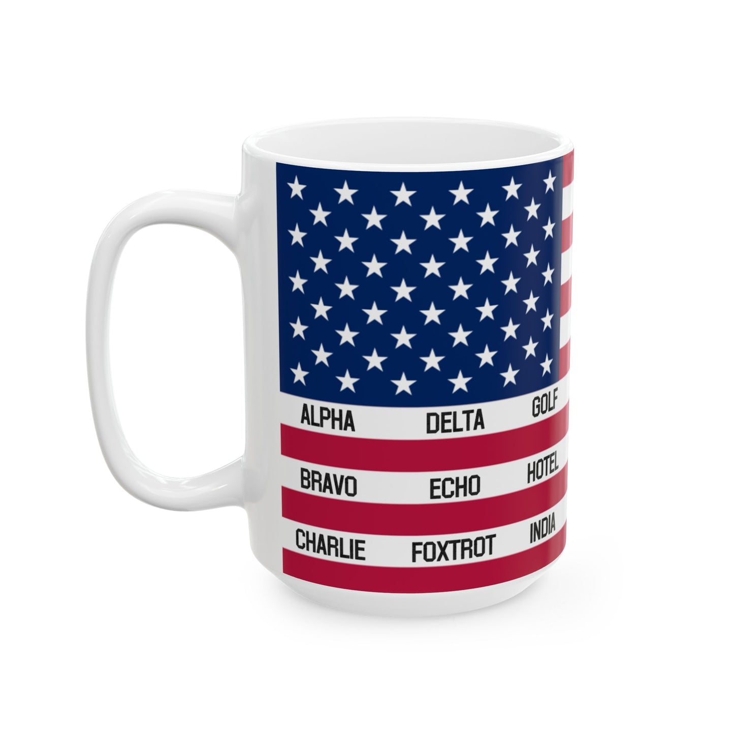 Phonetic Flag Ceramic Mug, (11oz, 15oz)