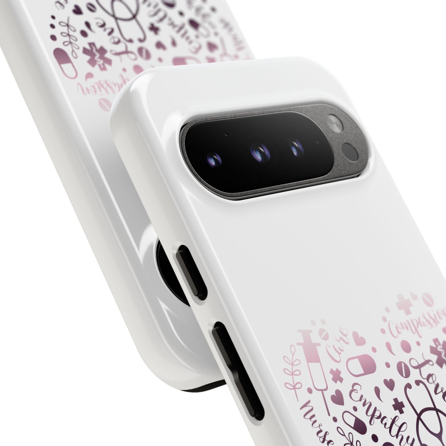 Google Pixel Tough Case - Monogram Heart 1 - White