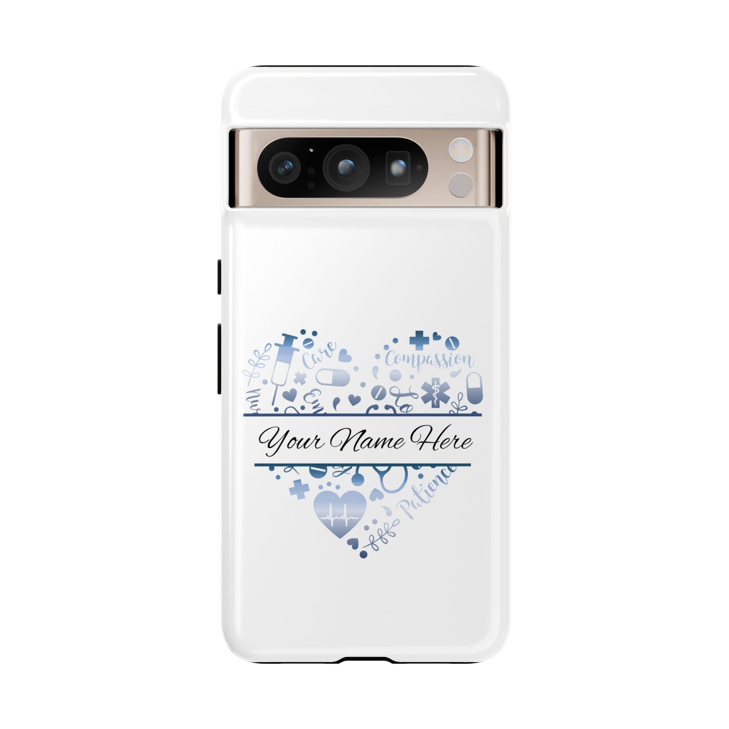 Google Pixel Tough Case - Monogram Heart - White