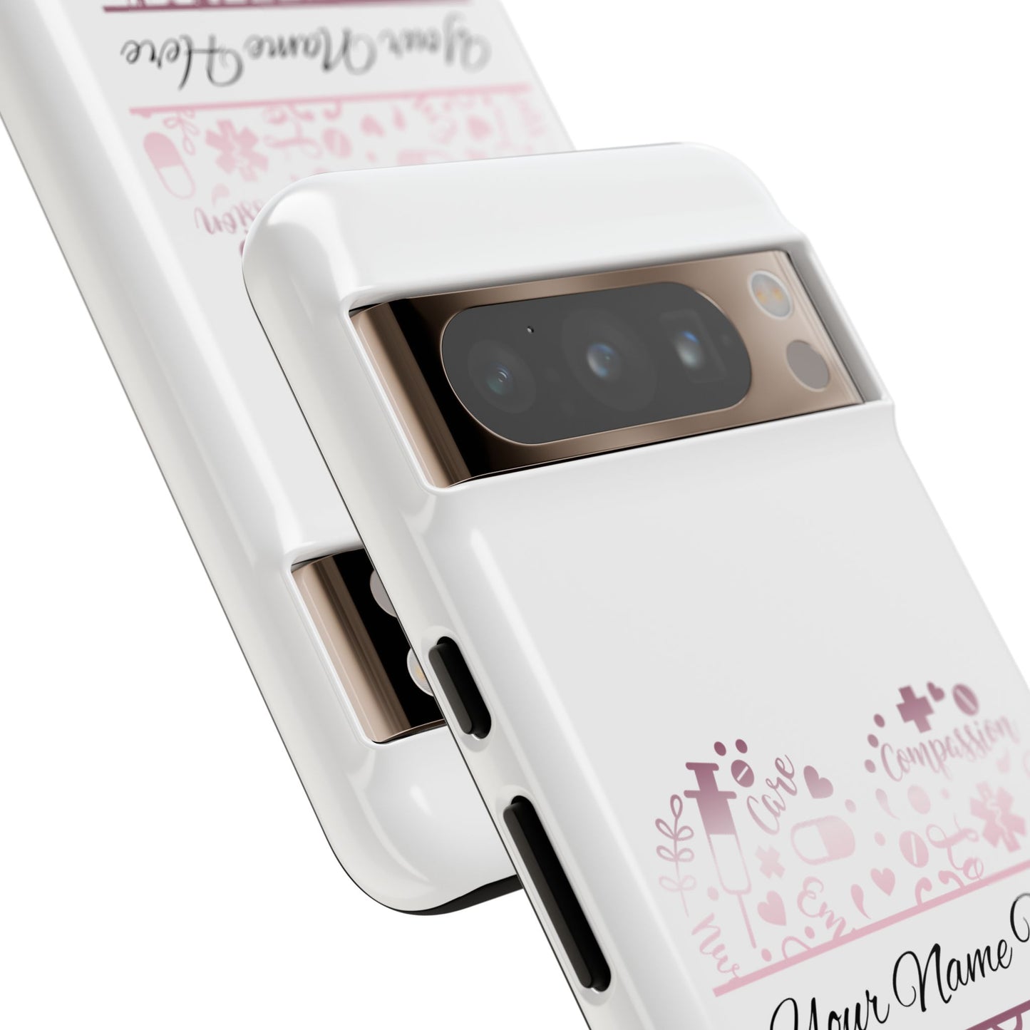 Google Pixel Tough Case - Monogram Heart - White