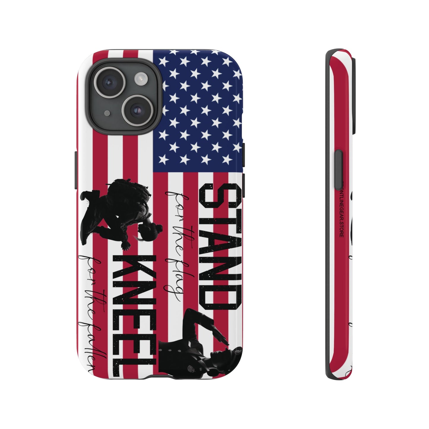 Female Military iPhone Tough Case - Stand for the Flage, Kneel for the fallen