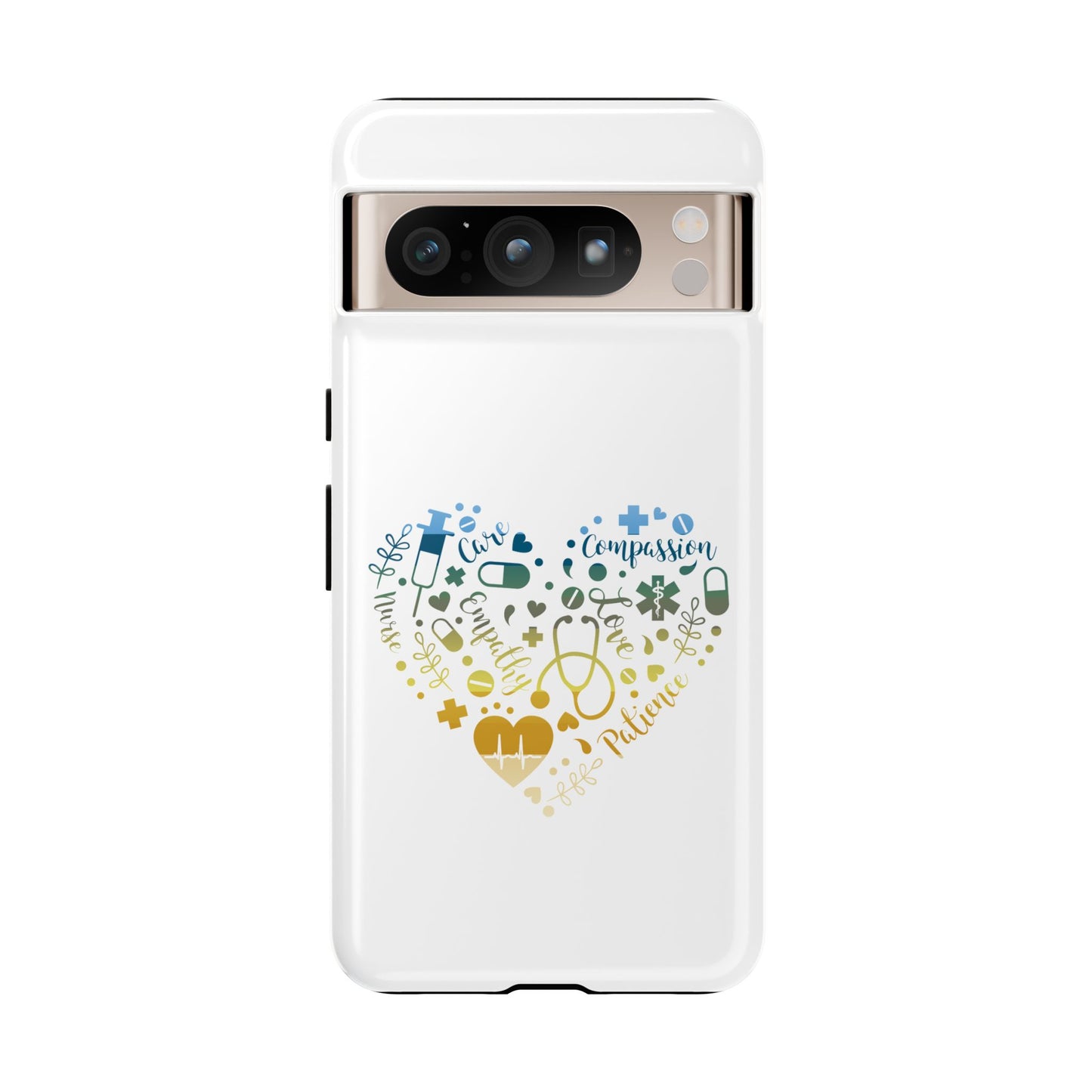 Google Pixel Tough Case - Monogram Heart 1 - White