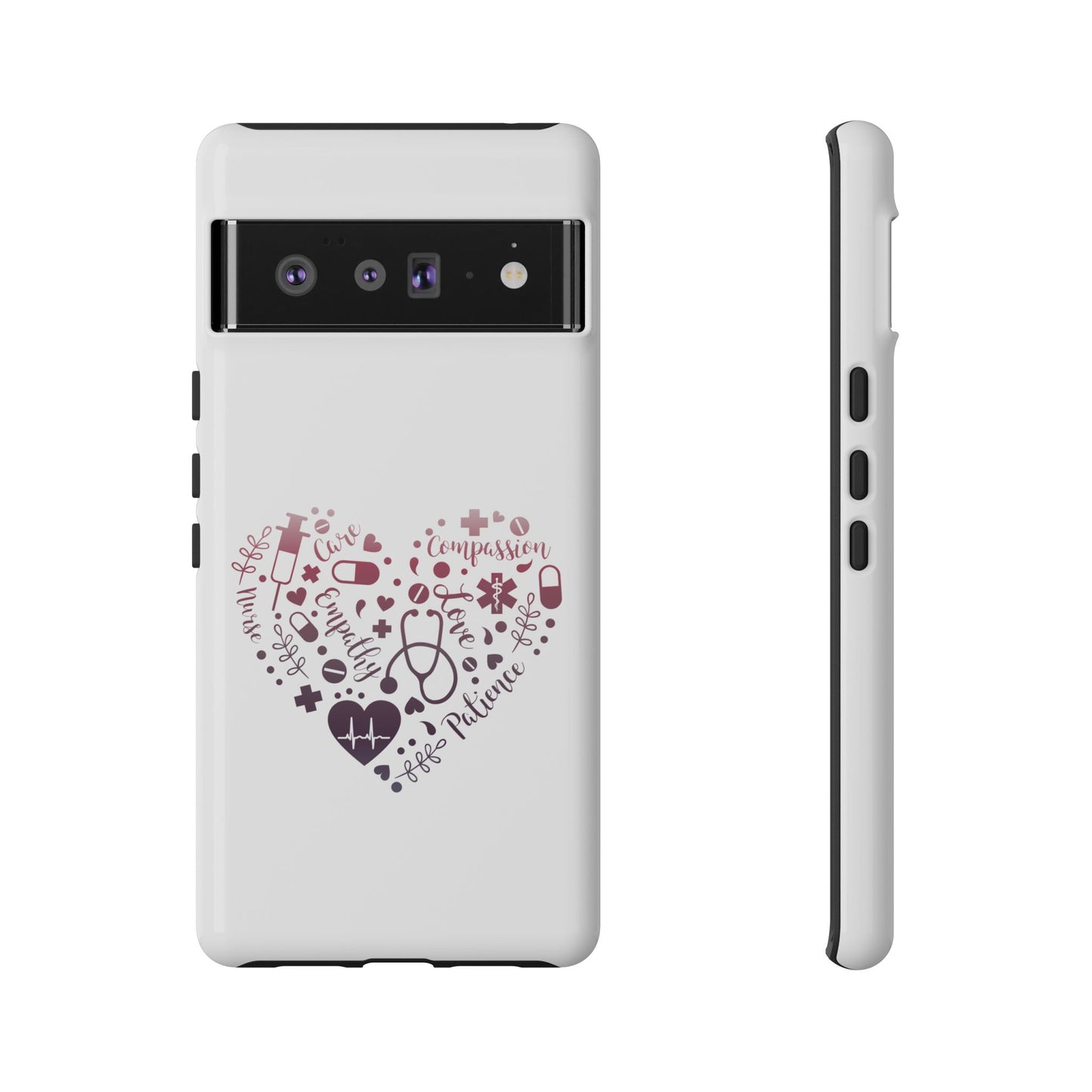 Google Pixel Tough Case - Monogram Heart 1 - White