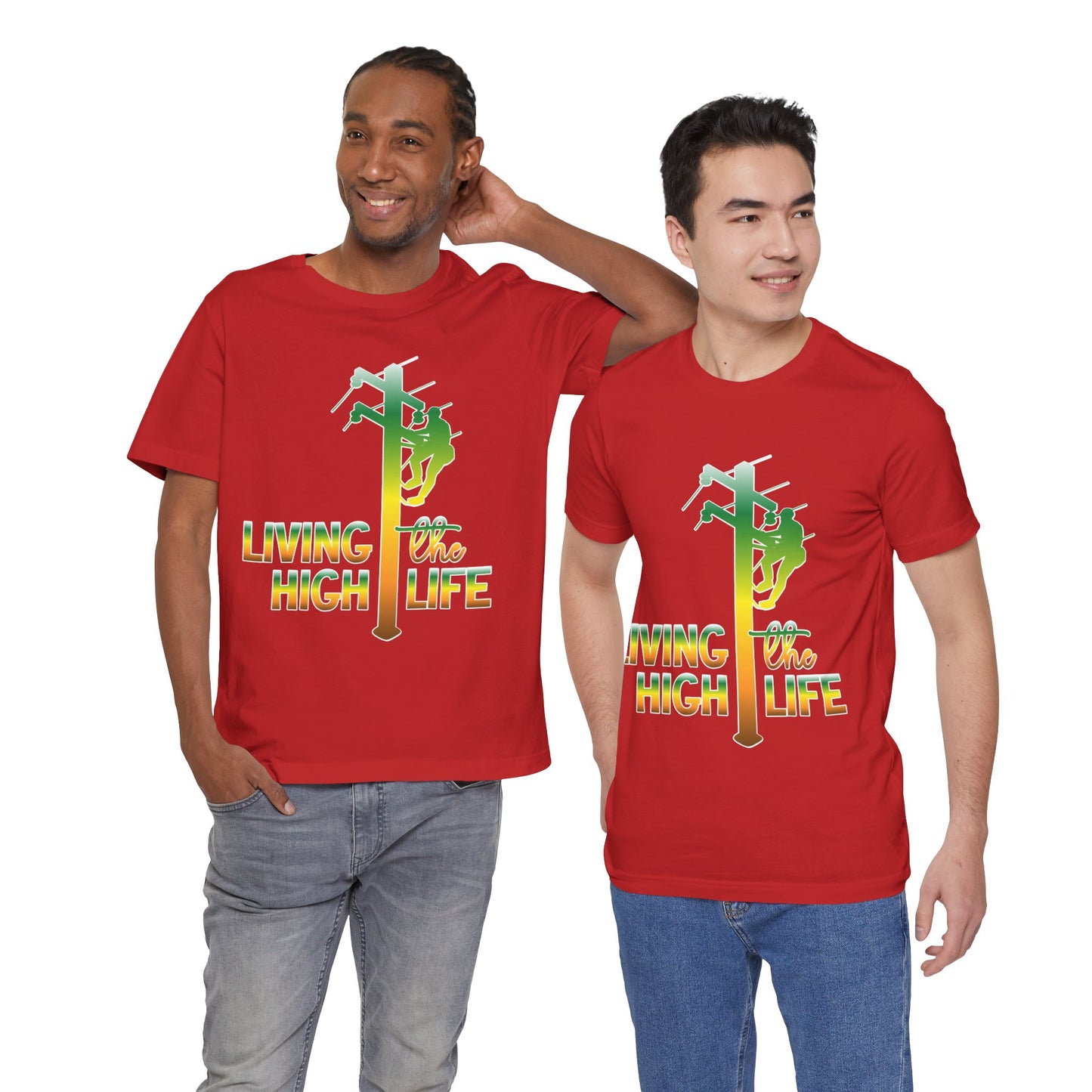 Lineman T-shirt - living the high life - gradient
