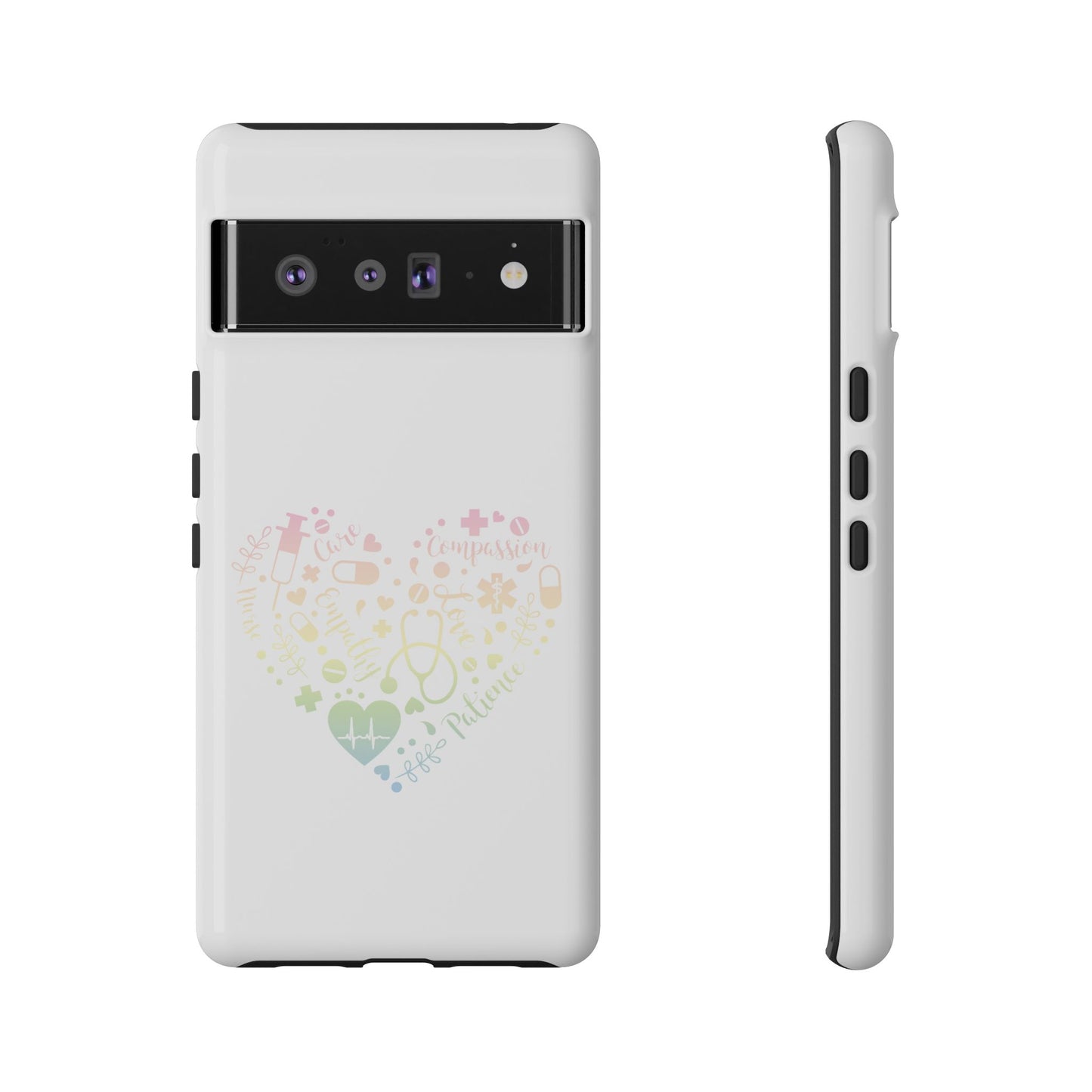 Google Pixel Tough Case - Monogram Heart 1 - White