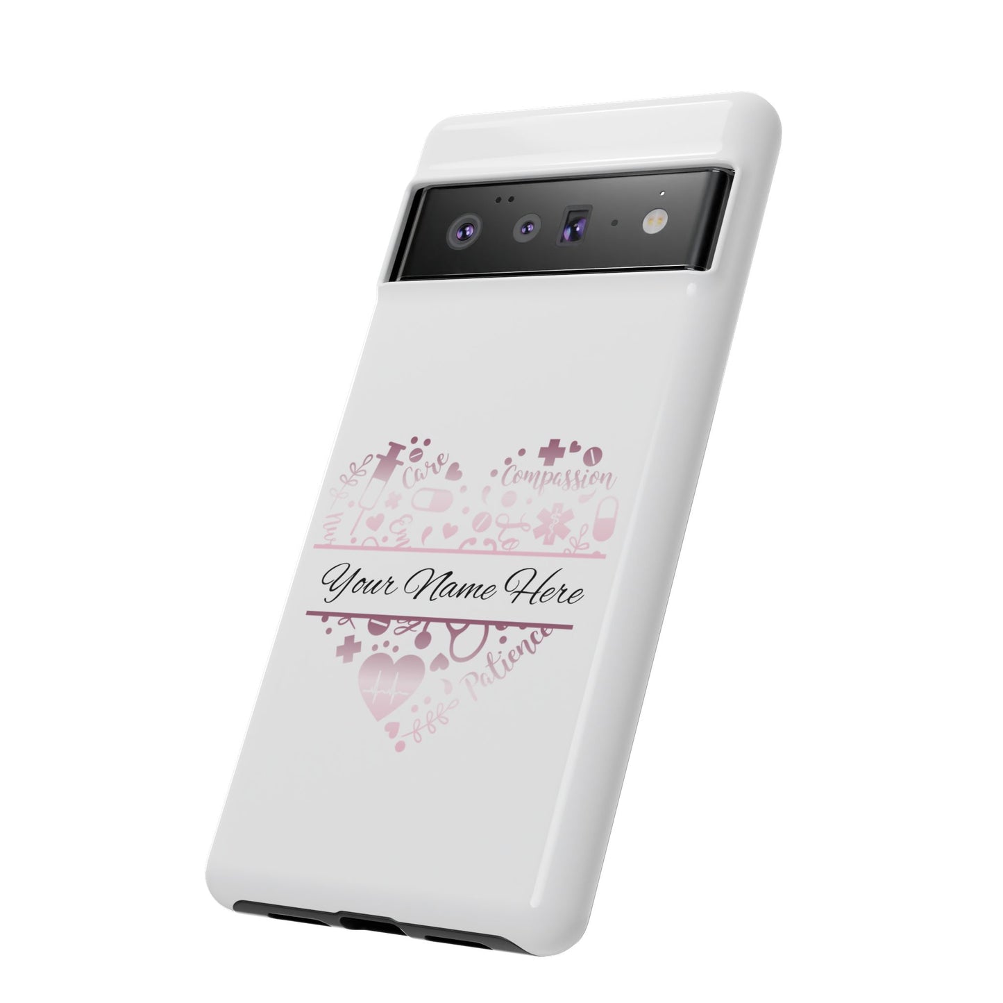 Google Pixel Tough Case - Monogram Heart - White