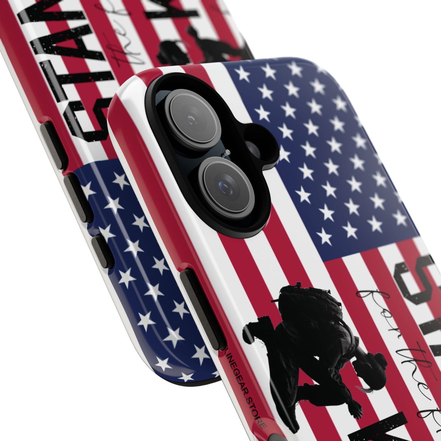 Female Military iPhone Tough Case - Stand for the Flage, Kneel for the fallen