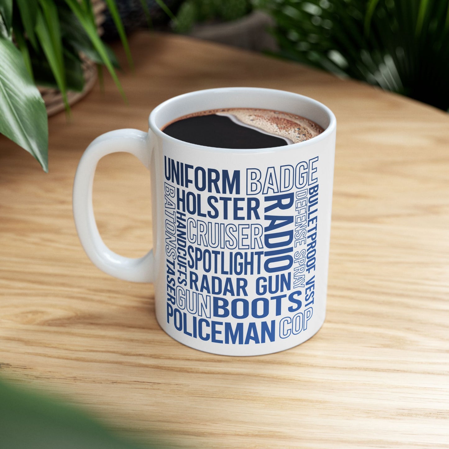Police Officer Subway Art color Ceramic Mug, (11oz, 15oz)