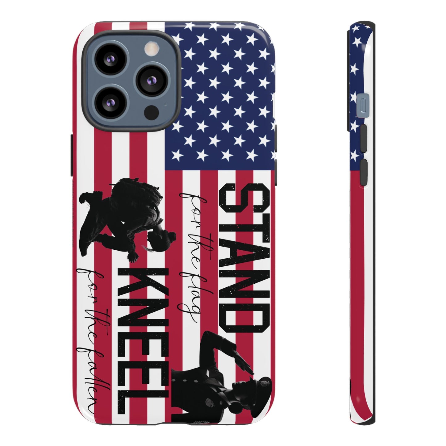 Female Military iPhone Tough Case - Stand for the Flage, Kneel for the fallen