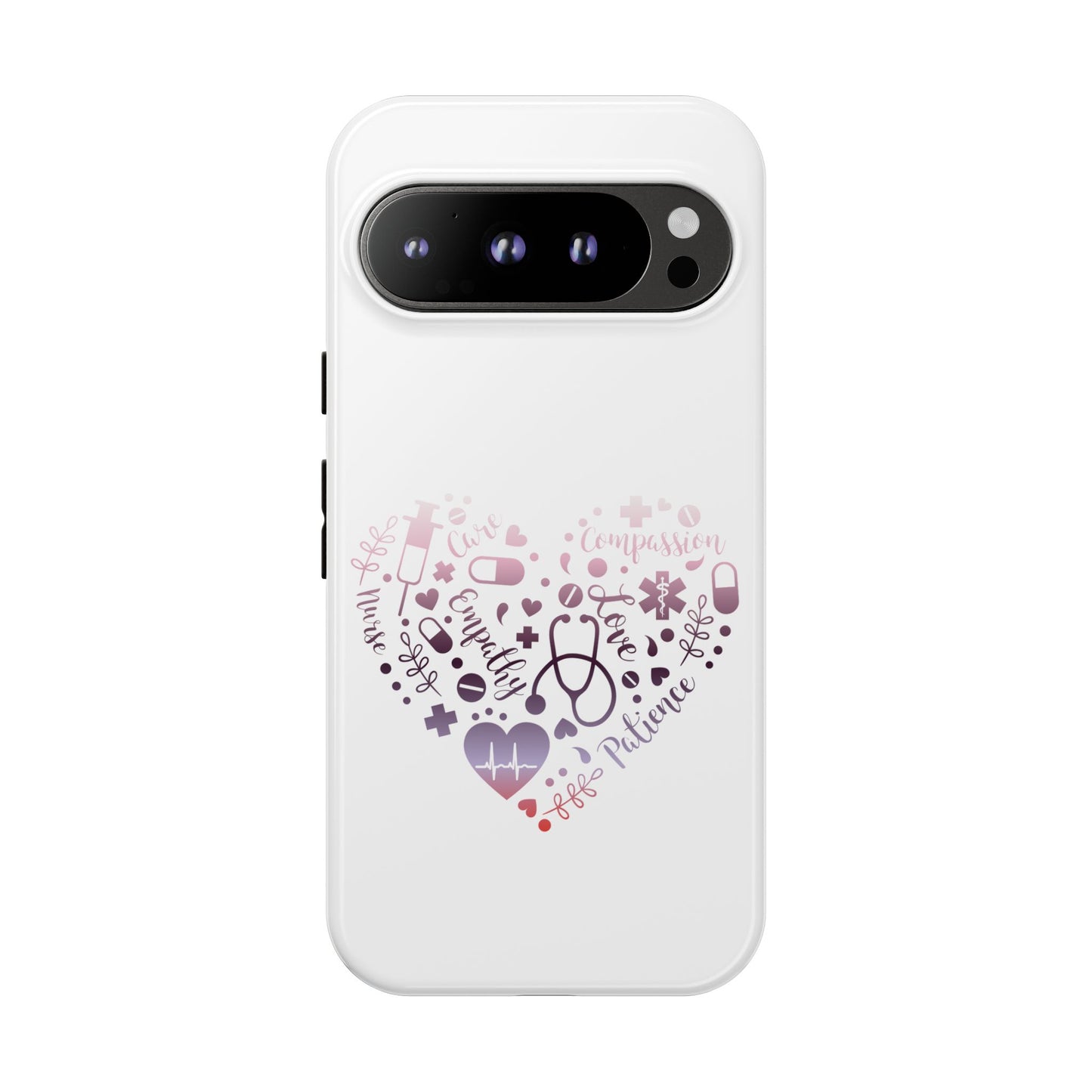 Google Pixel Tough Case - Monogram Heart 1 - White