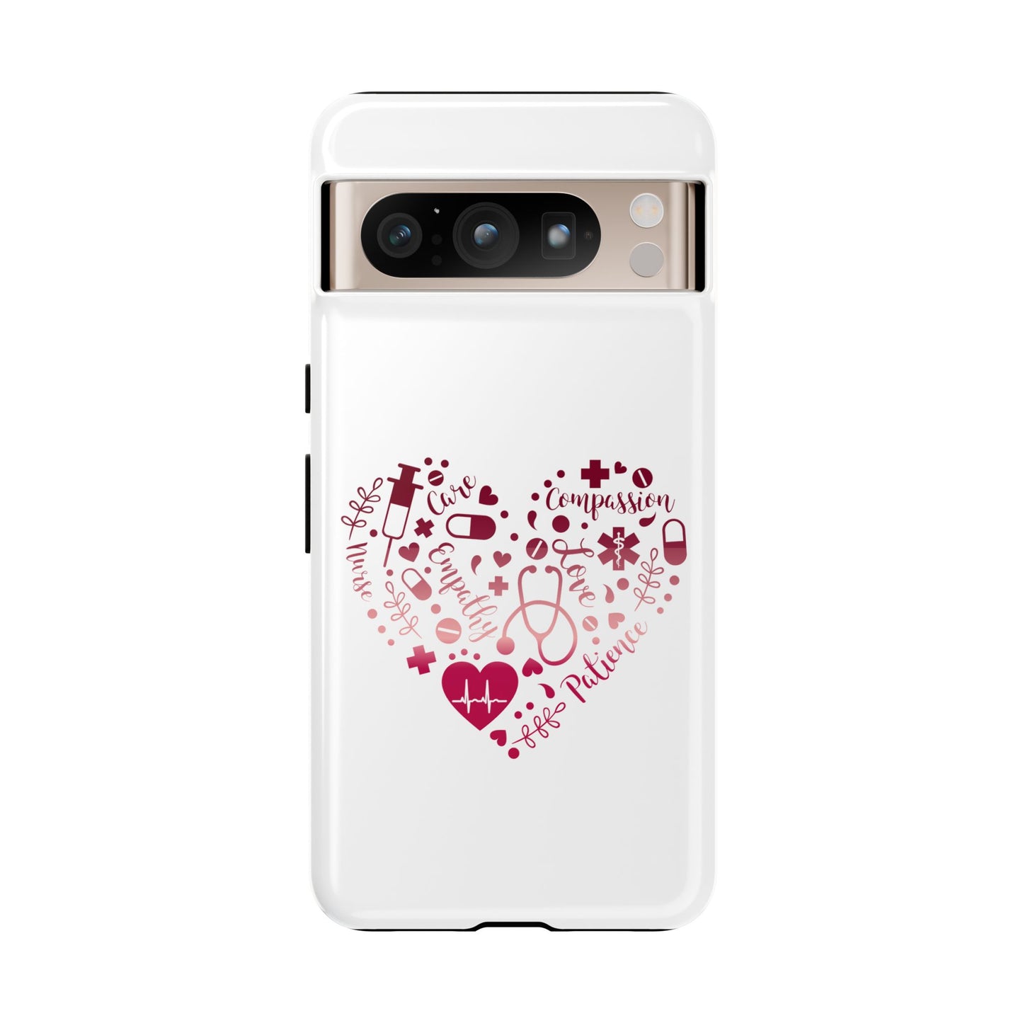 Google Pixel Tough Case - Monogram Heart 1 - White