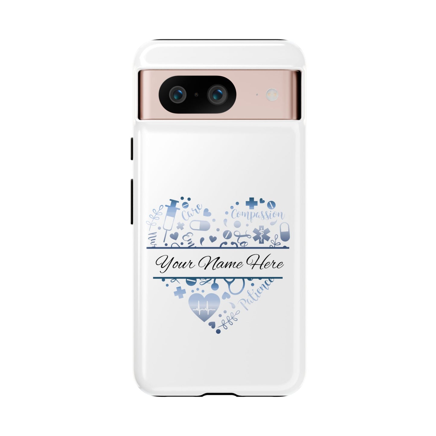 Google Pixel Tough Case - Monogram Heart - White