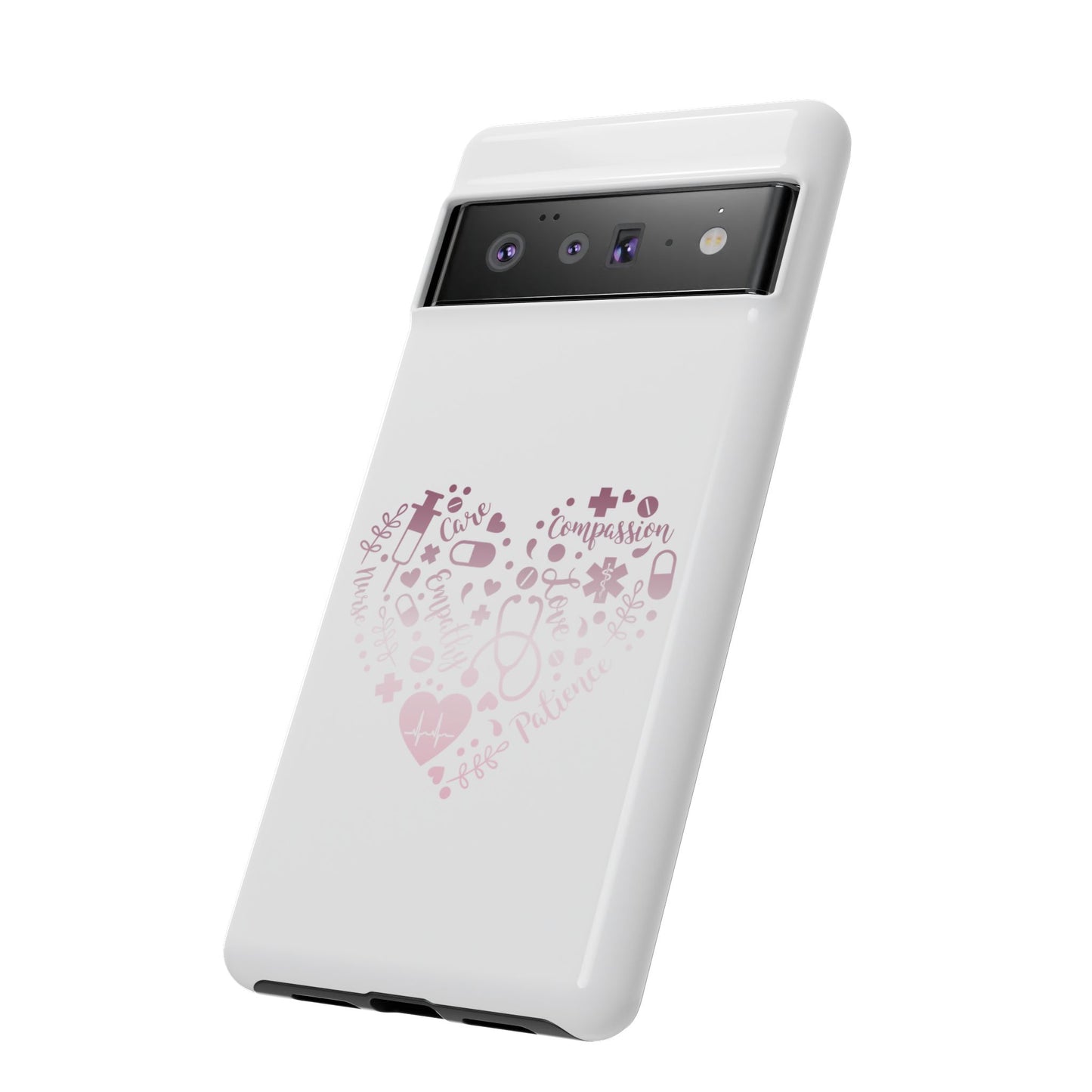 Google Pixel Tough Case - Monogram Heart 1 - White