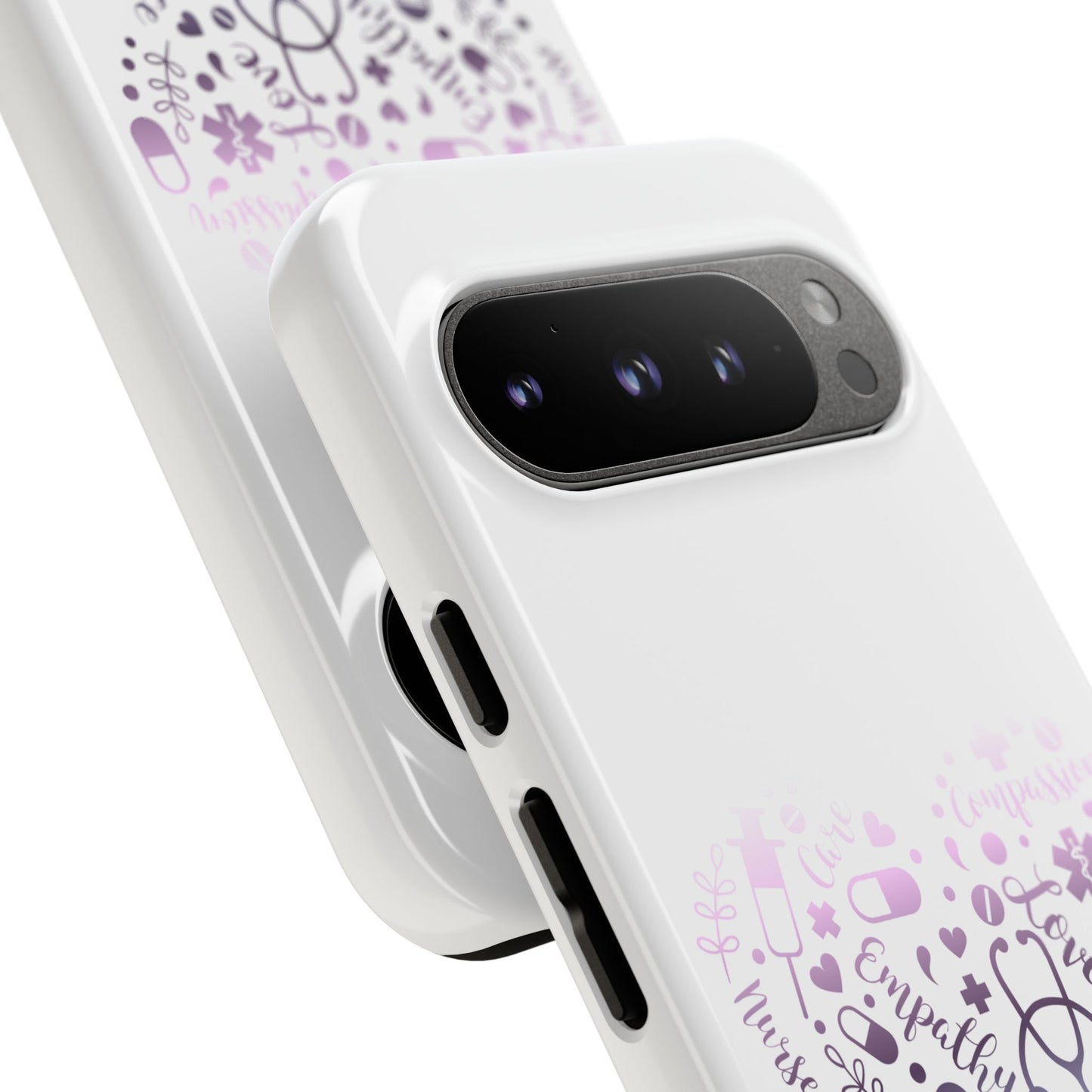 Google Pixel Tough Case - Monogram Heart 1 - White