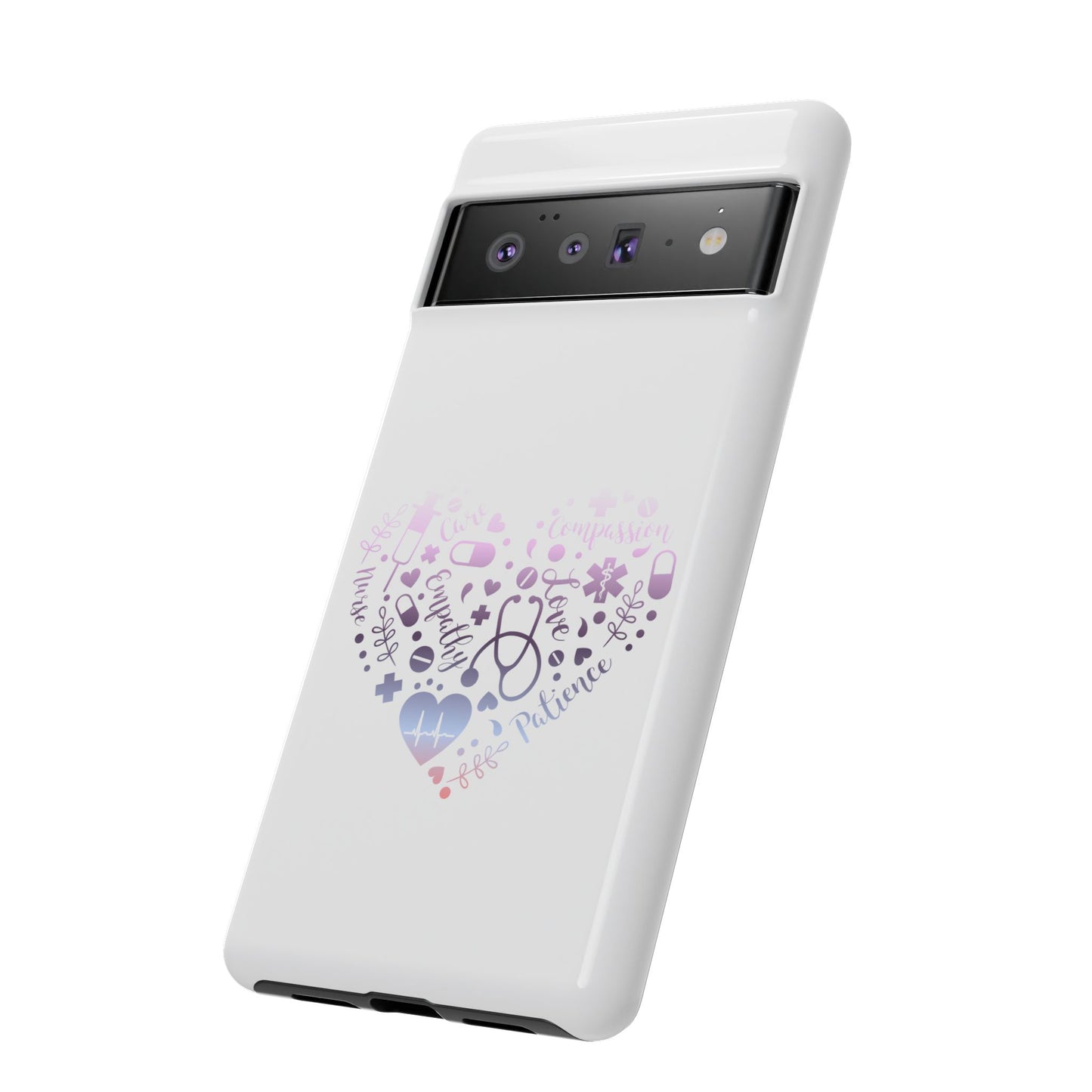 Google Pixel Tough Case - Monogram Heart 1 - White