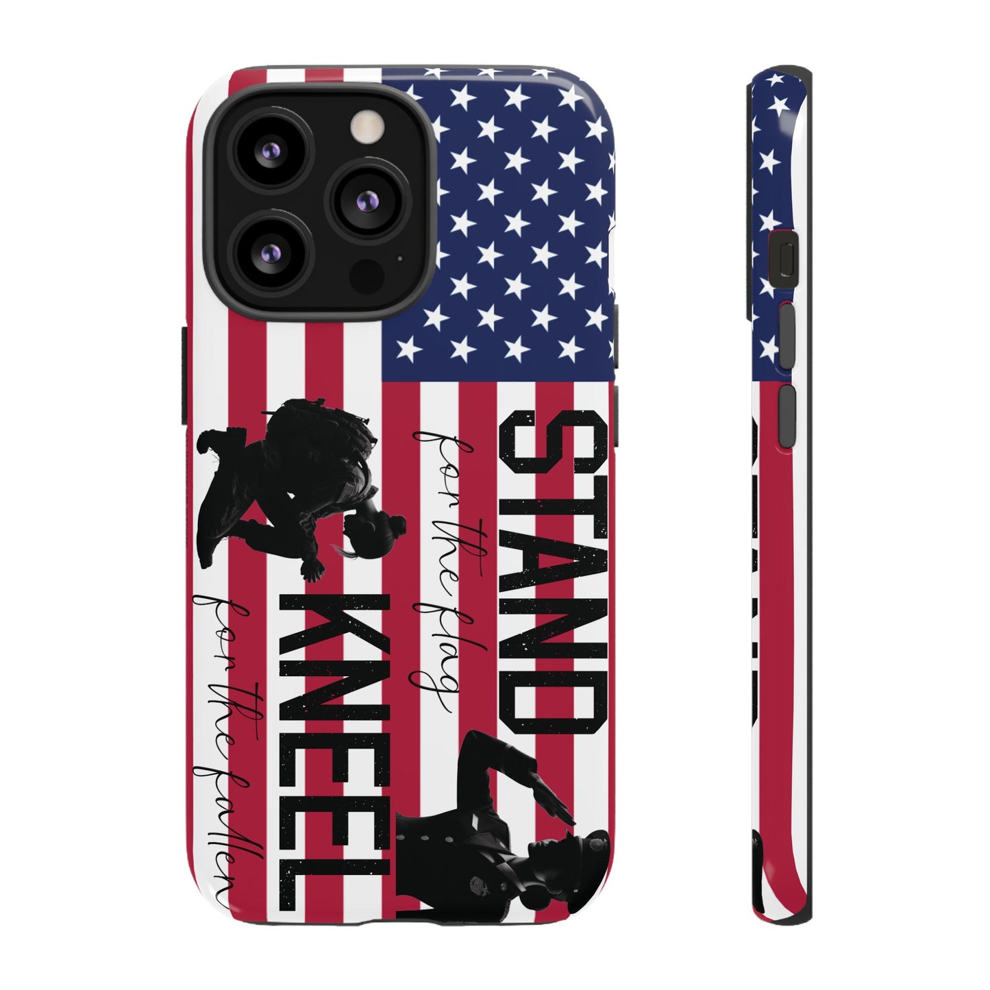 Female Military iPhone Tough Case - Stand for the Flage, Kneel for the fallen