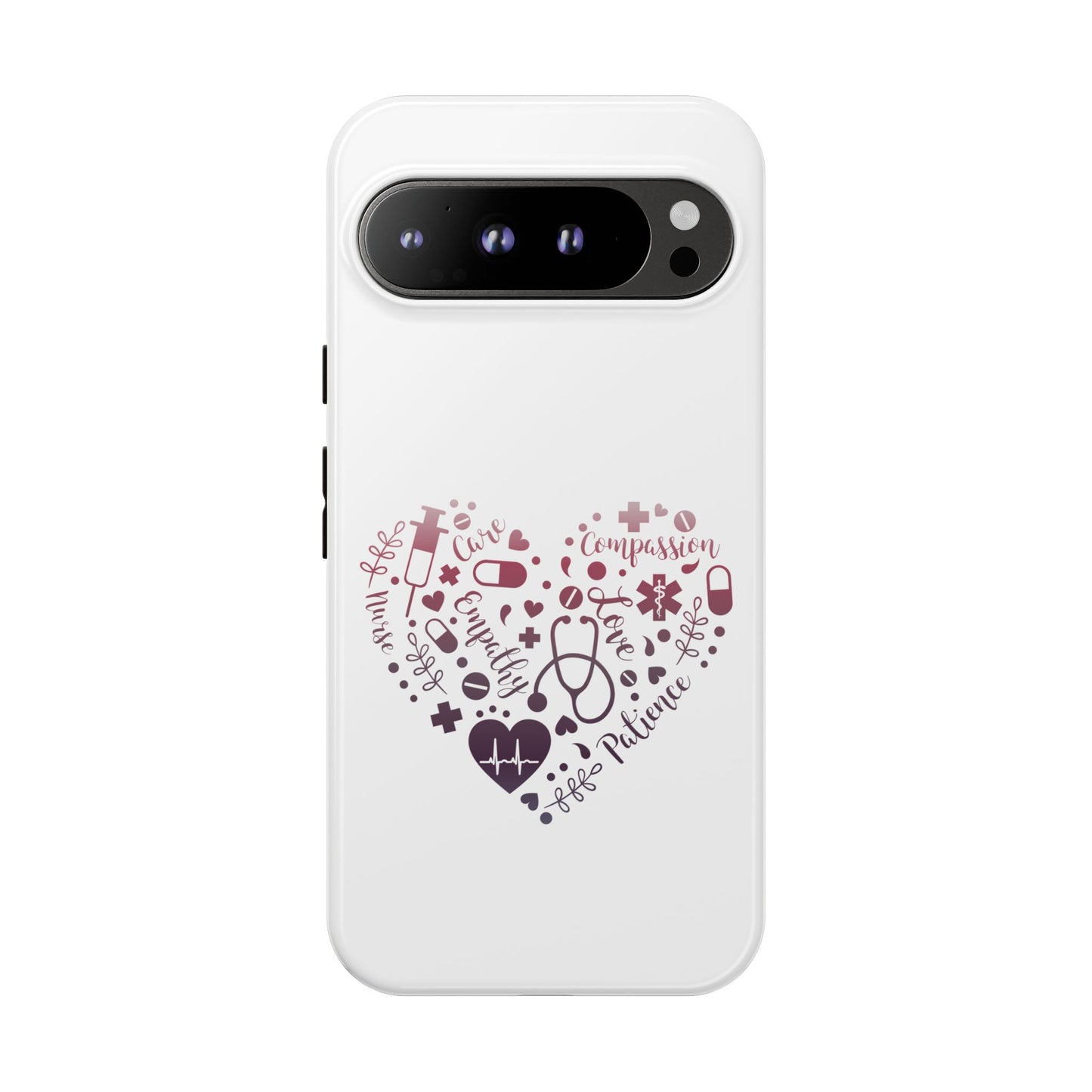 Google Pixel Tough Case - Monogram Heart 1 - White