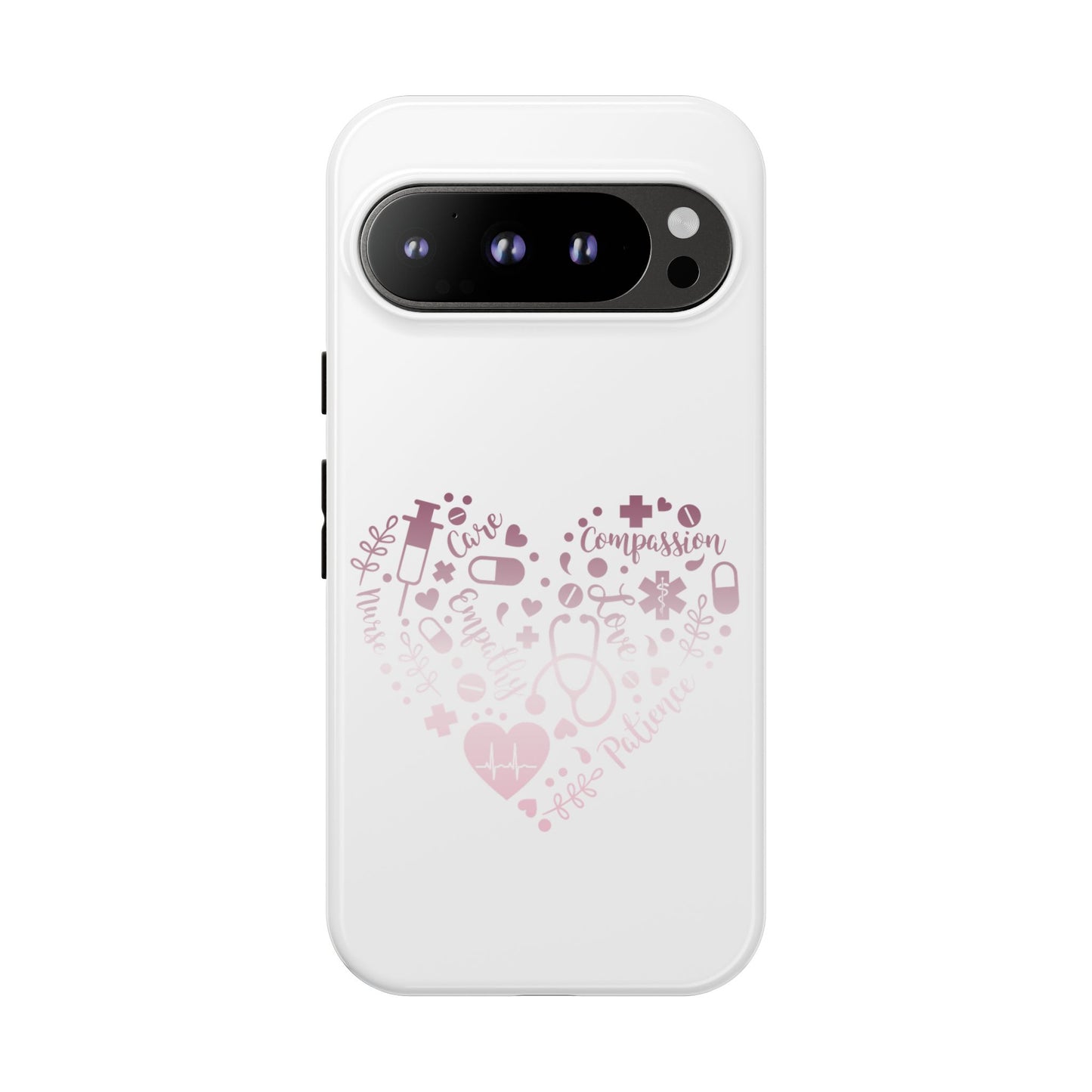 Google Pixel Tough Case - Monogram Heart 1 - White