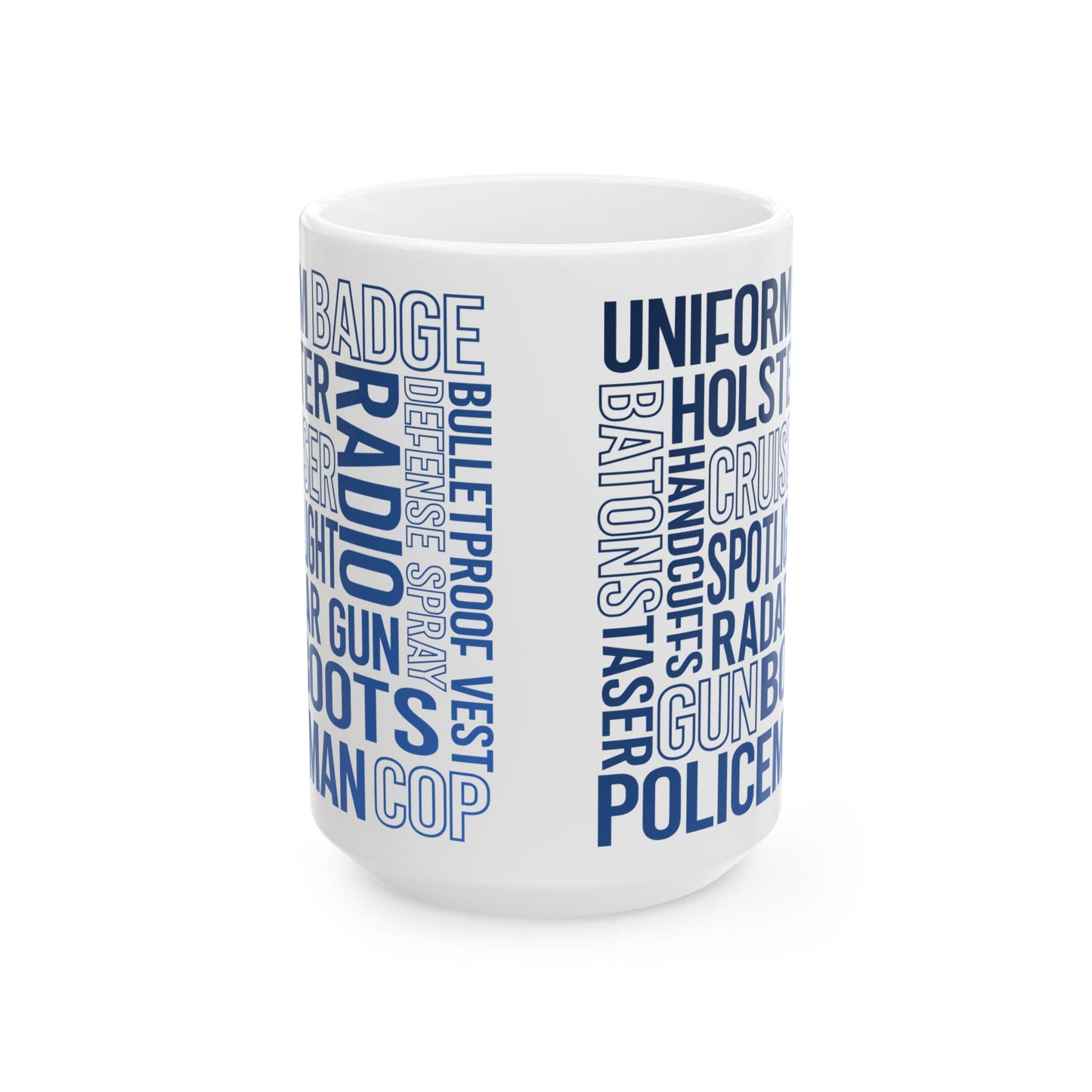 Police Officer Subway Art color Ceramic Mug, (11oz, 15oz)