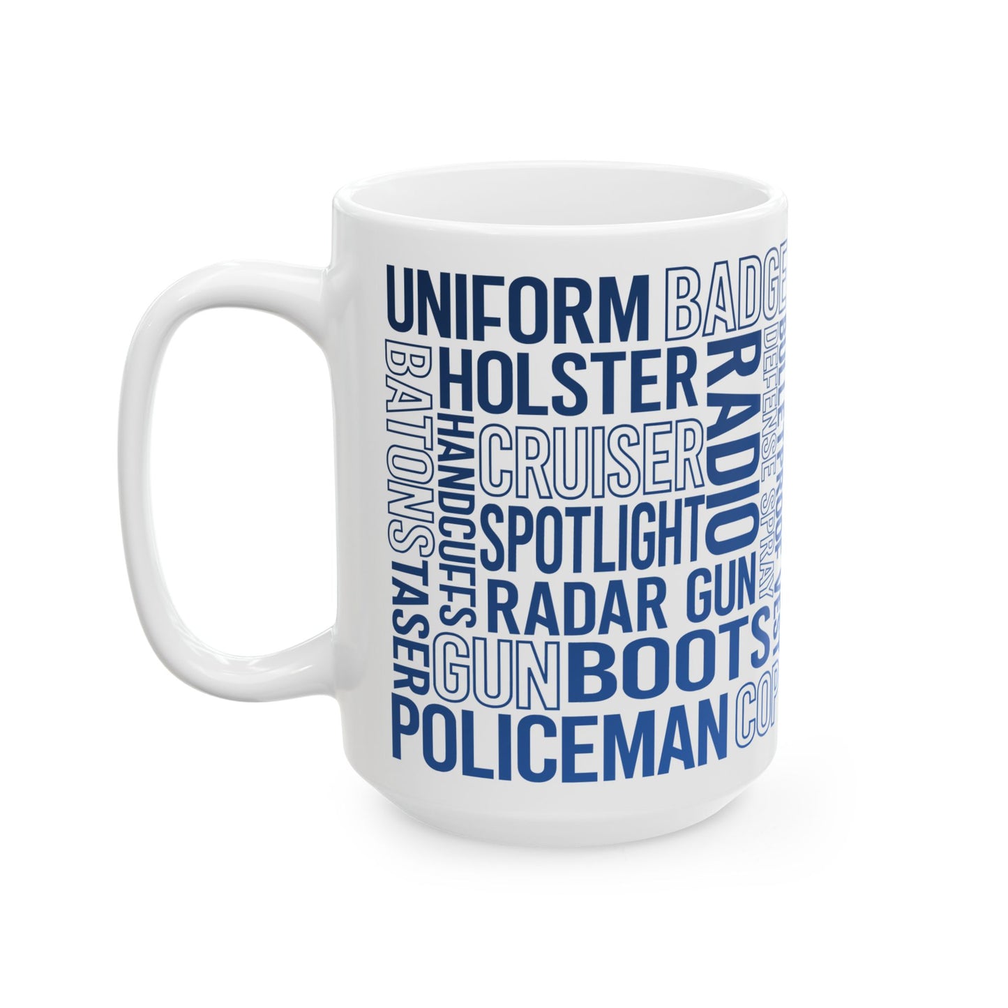 Police Officer Subway Art color Ceramic Mug, (11oz, 15oz)