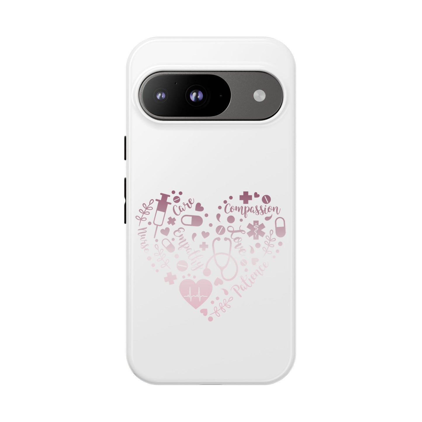 Google Pixel Tough Case - Monogram Heart 1 - White