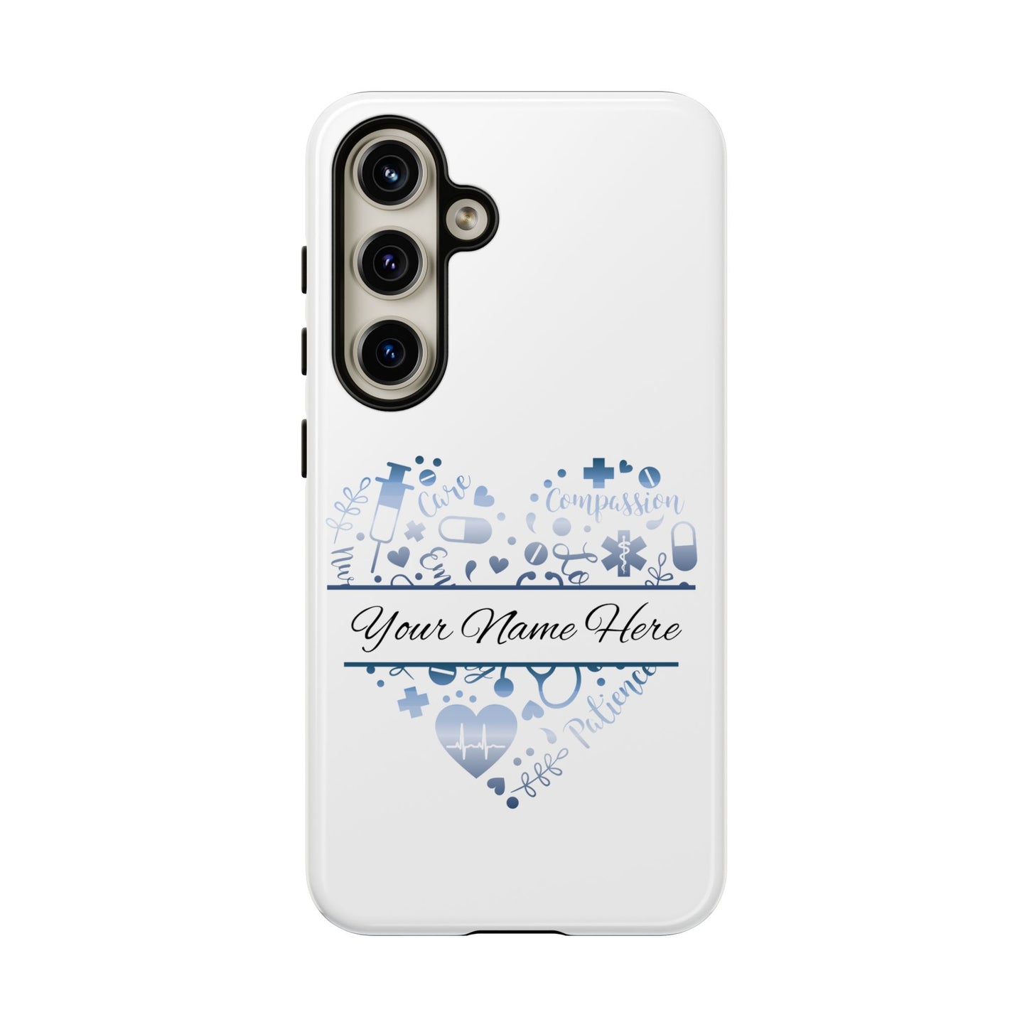 Samsung Tough Case - Nurse Monogram - White